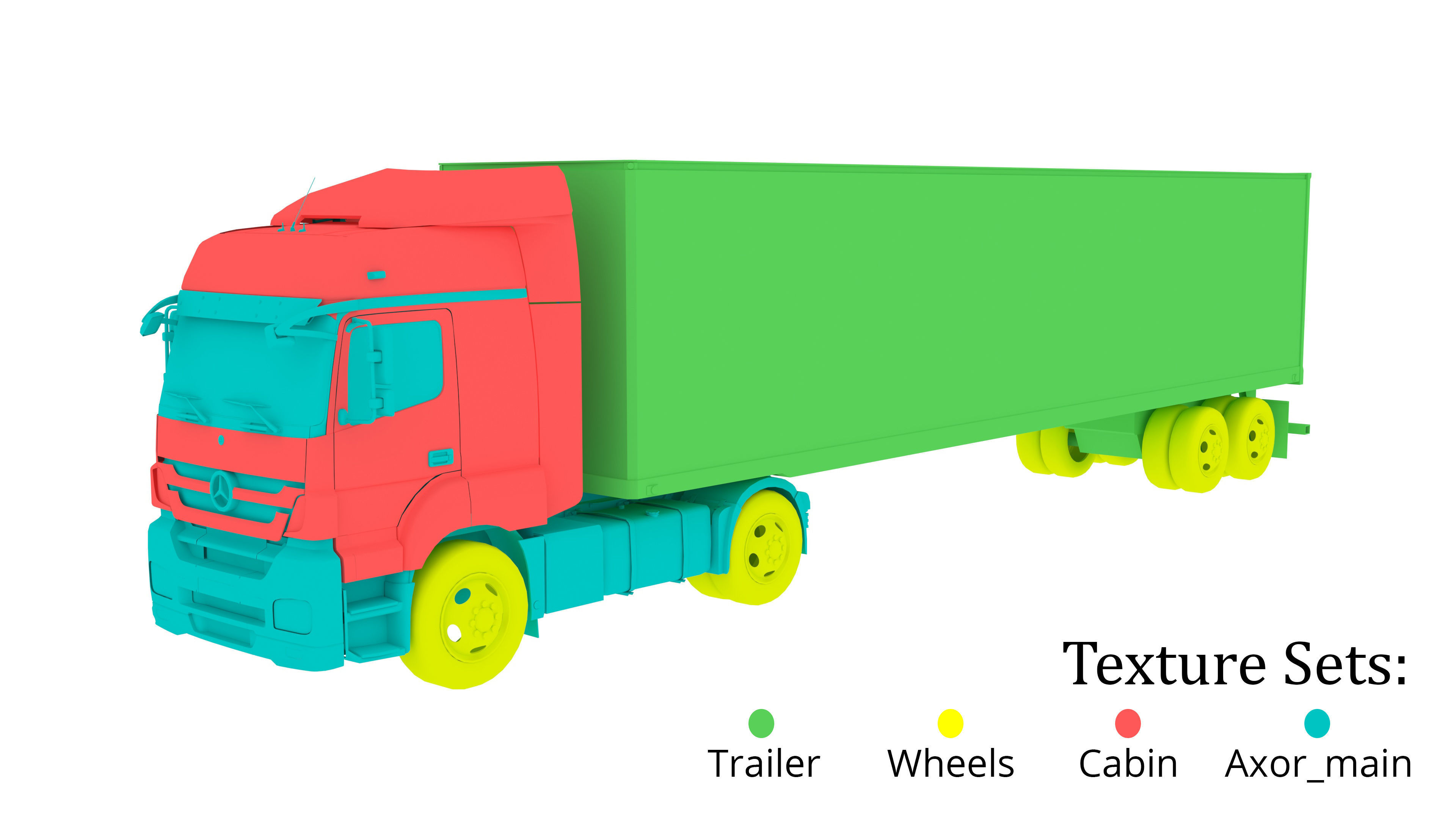 Axor 1840 Semi Truck Low-poly 3D model_18