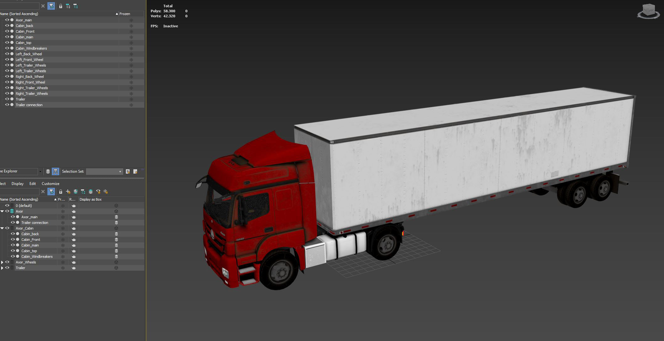 Axor 1840 Semi Truck Low-poly 3D model_17