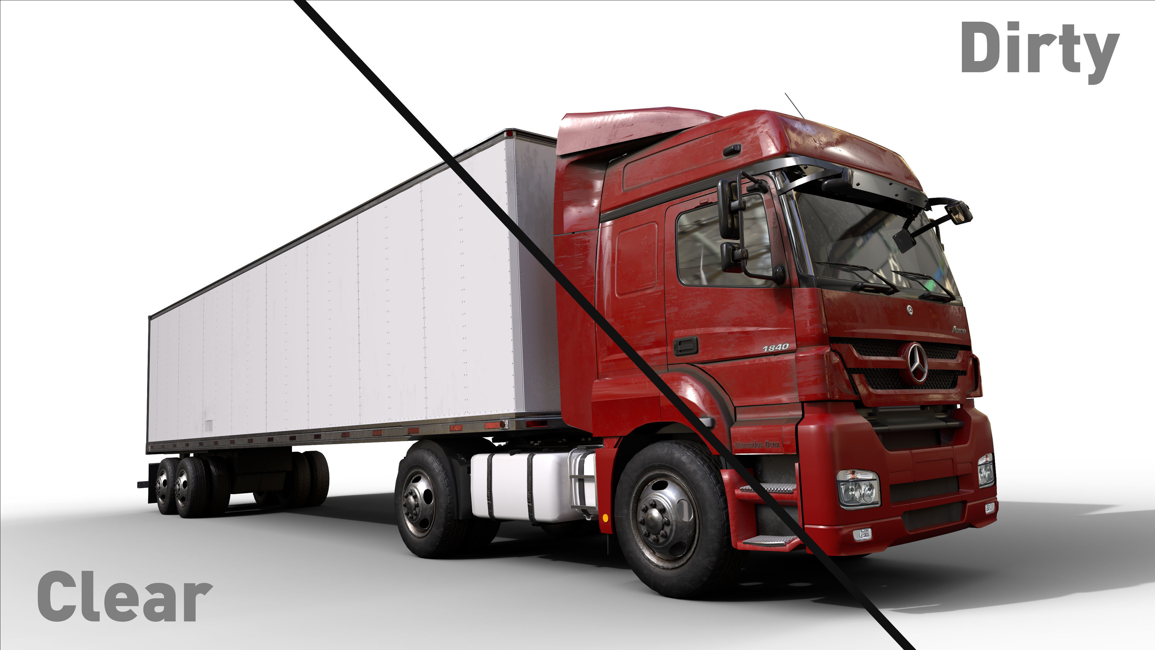 Axor 1840 Semi Truck Low-poly 3D model_11