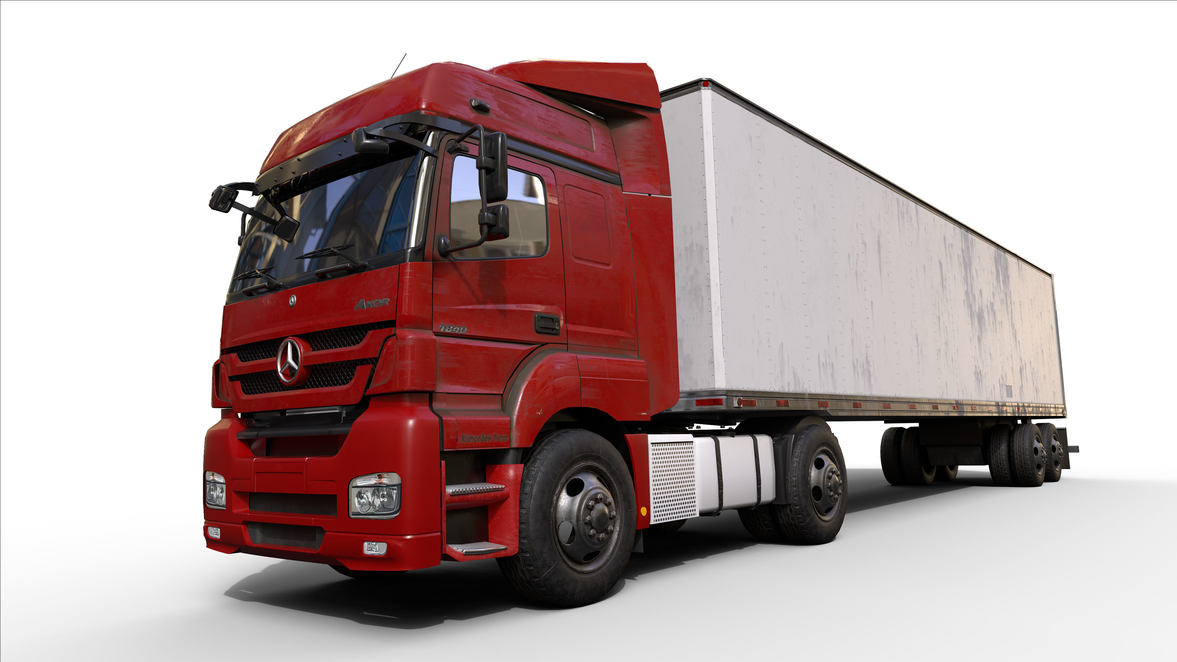Axor 1840 Semi Truck Low-poly 3D model_3