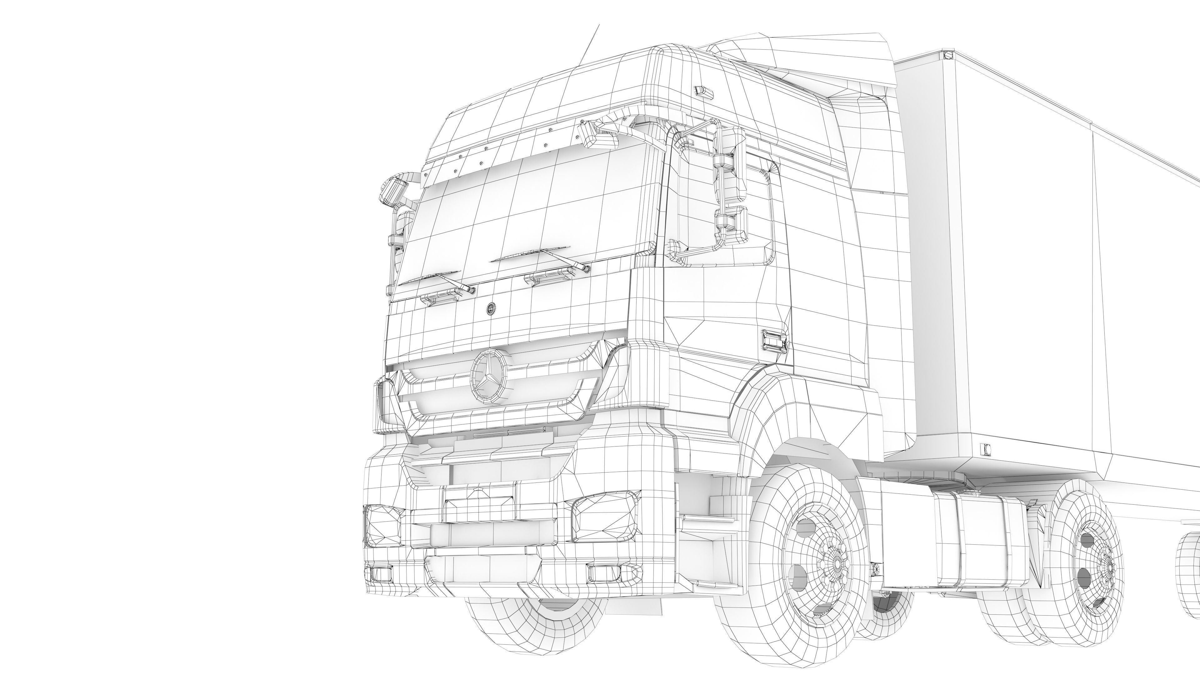 Axor 1840 Semi Truck Low-poly 3D model_21