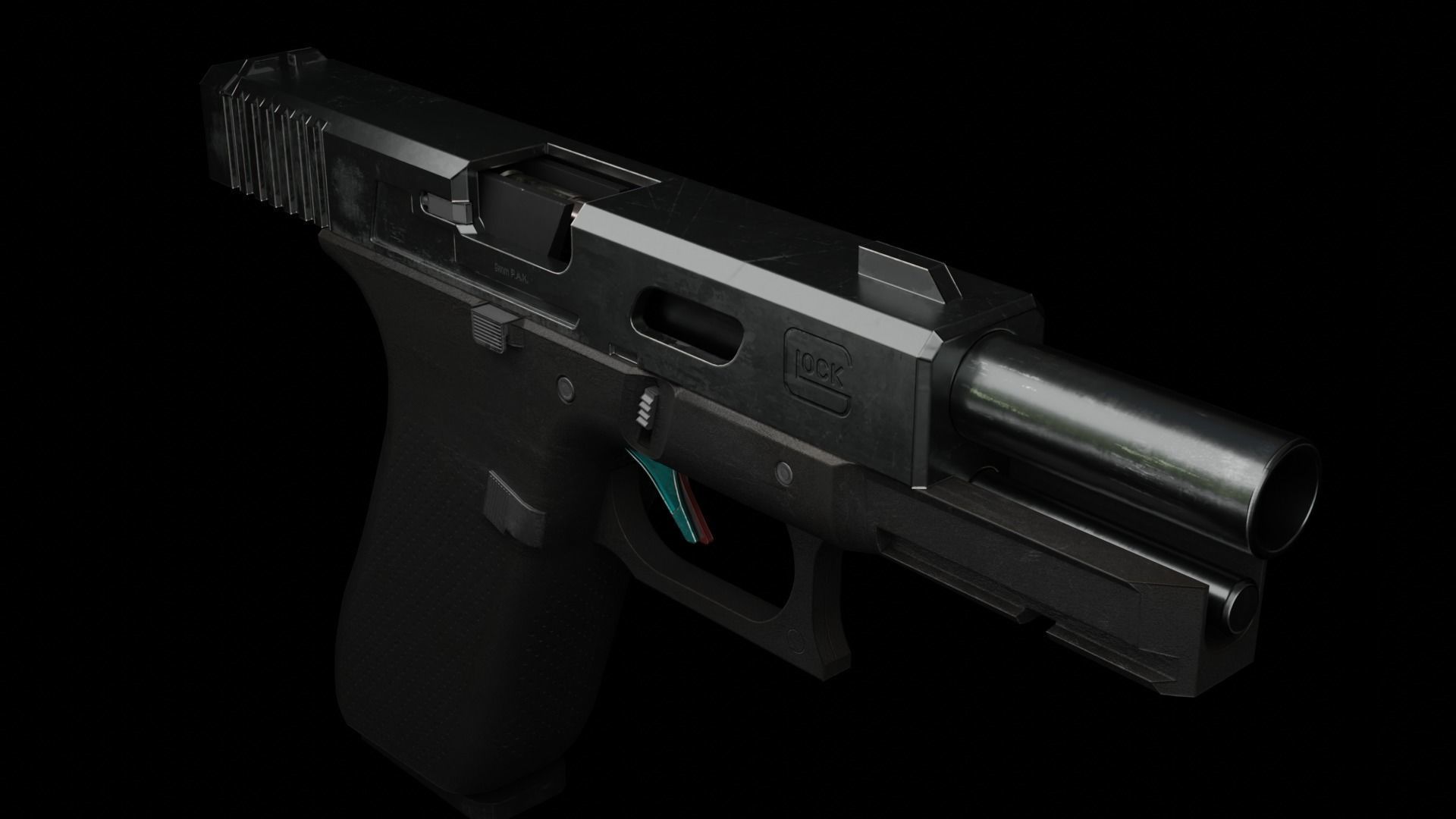 Glock Gameasset Low-poly 3D model_4
