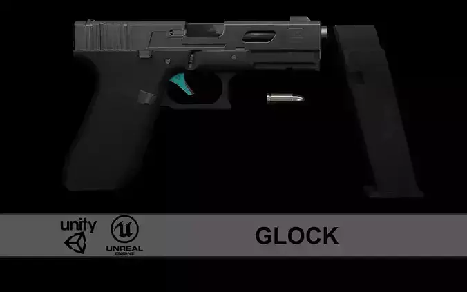 Glock Gameasset Low-poly 3D model