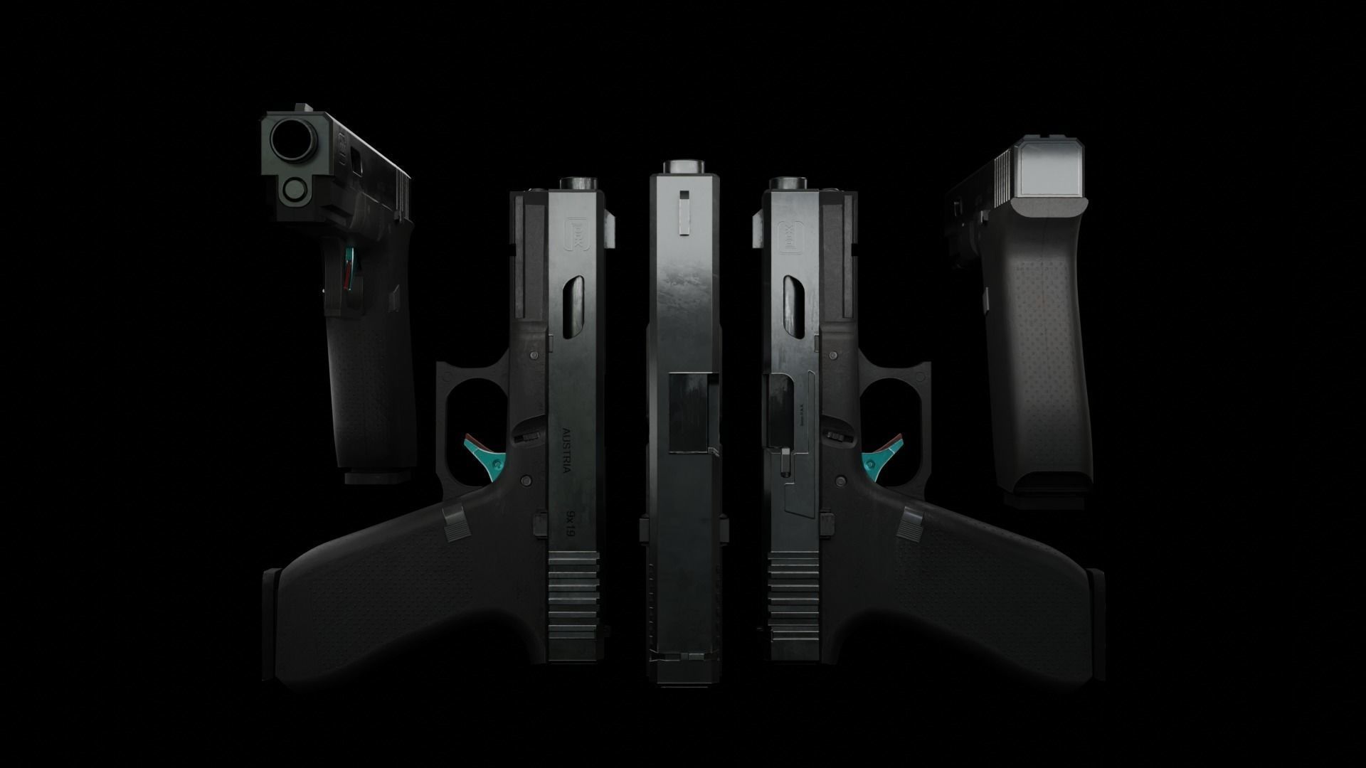 Glock Gameasset Low-poly 3D model_6