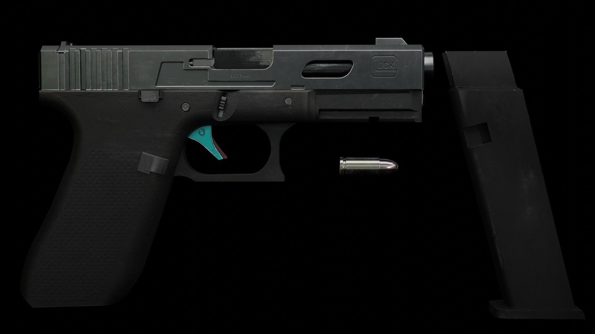 Glock Gameasset Low-poly 3D model_5