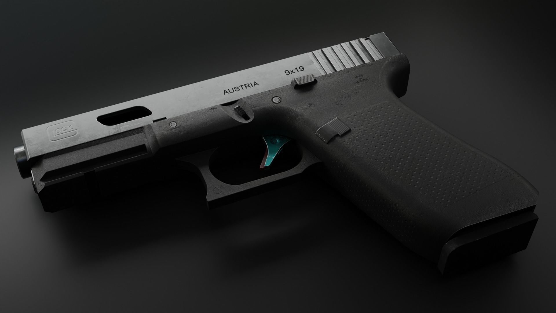 Glock Gameasset Low-poly 3D model_11