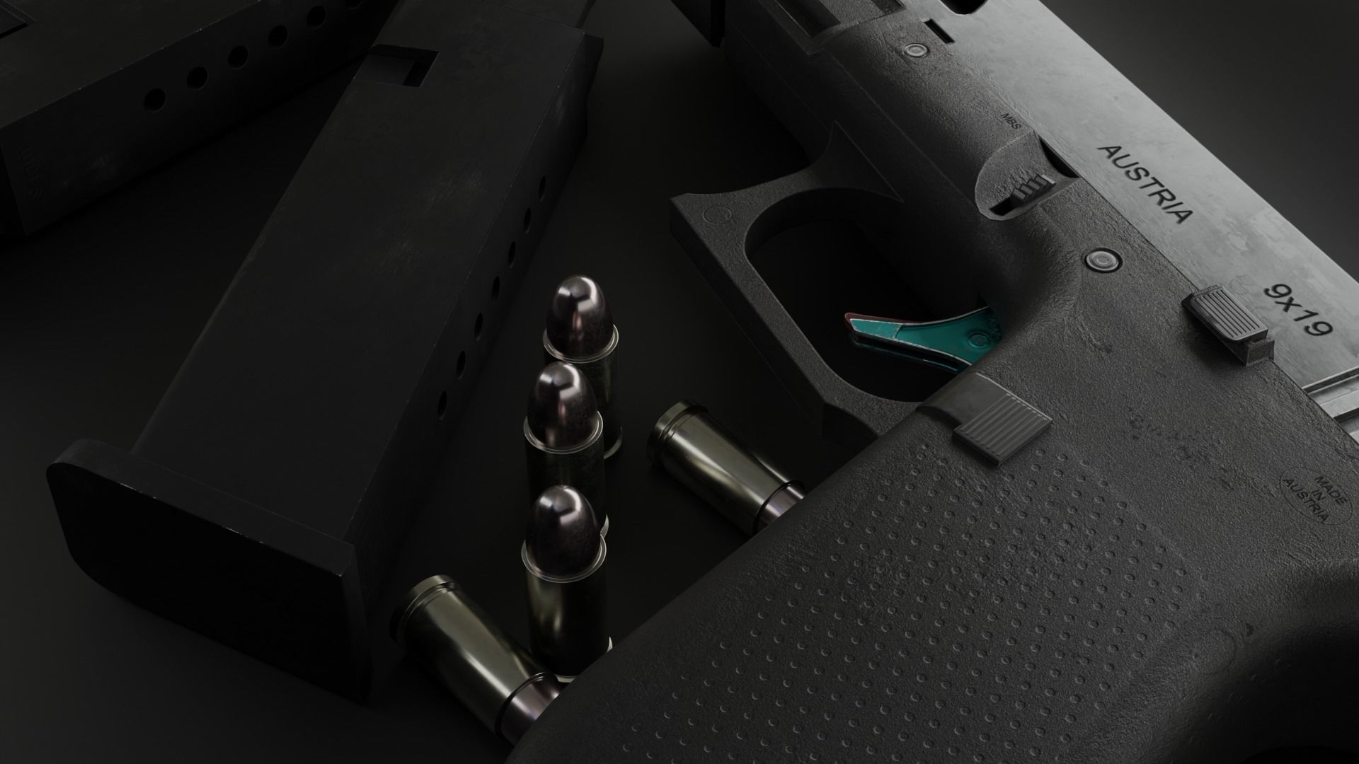 Glock Gameasset Low-poly 3D model_9