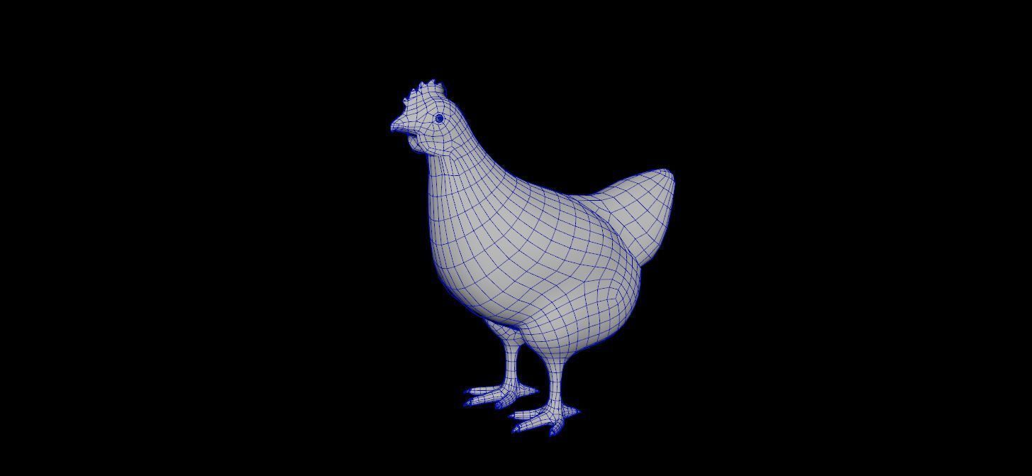 Chicken  Animated VFX Grace Low-poly 3D model_11