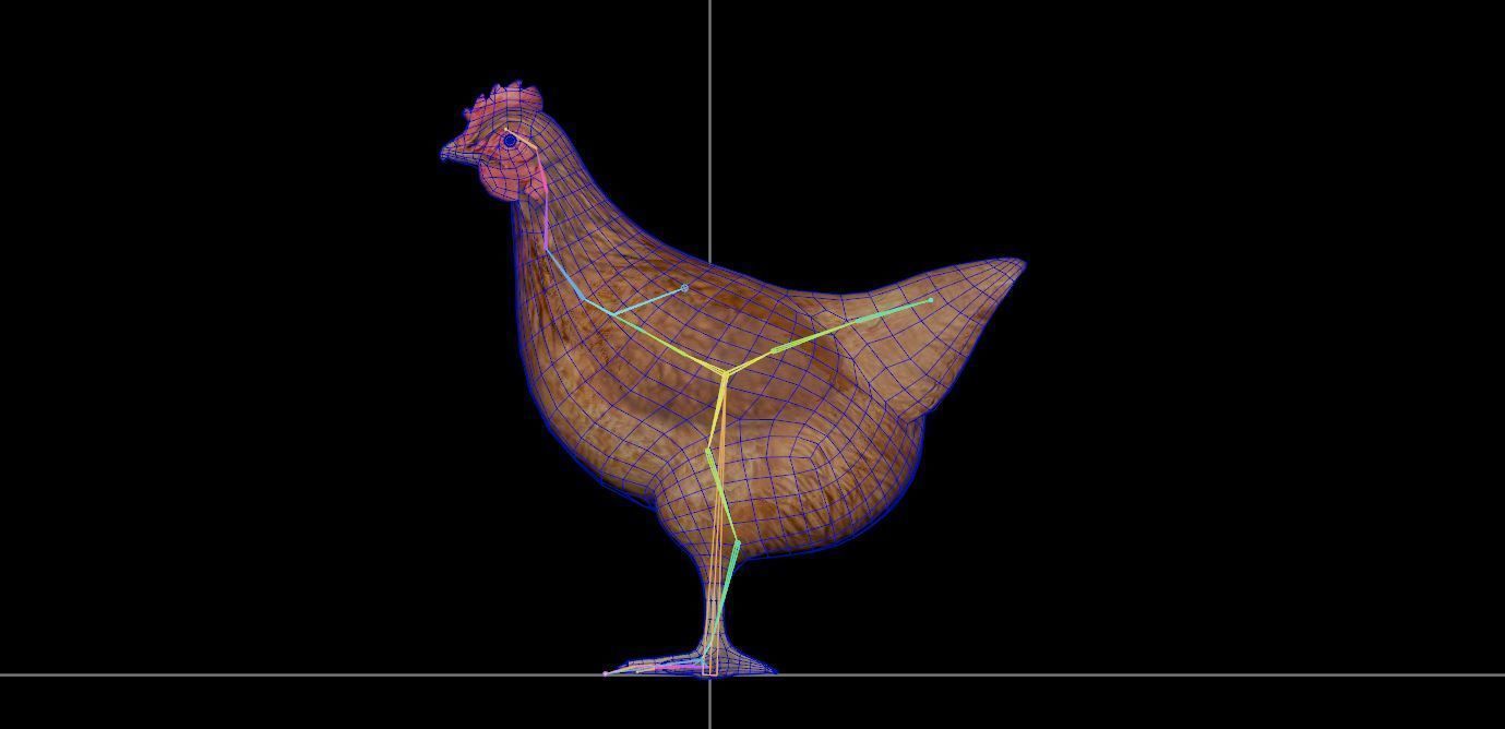 Chicken  Animated VFX Grace Low-poly 3D model_8