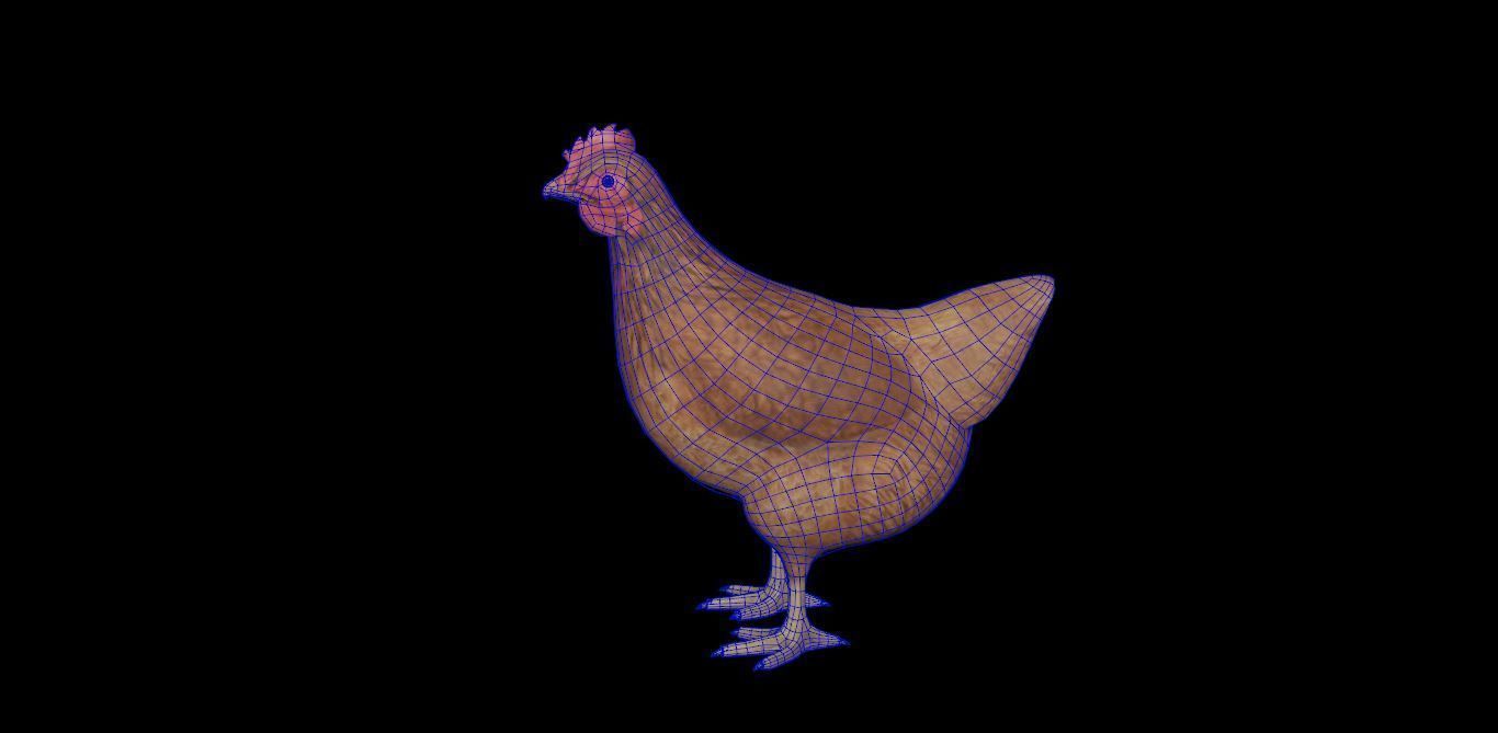 Chicken  Animated VFX Grace Low-poly 3D model_9