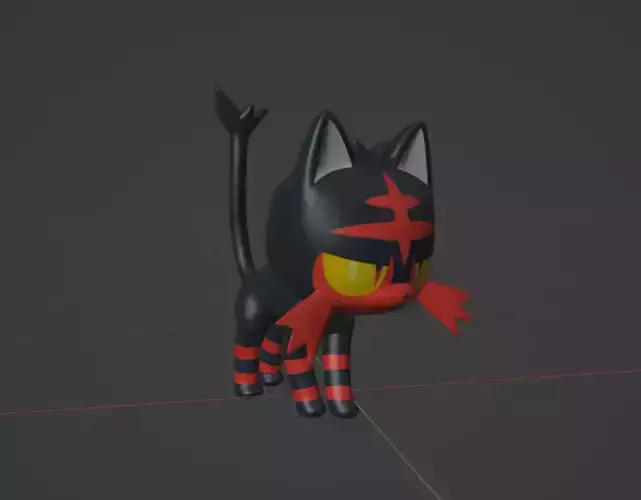 Litten pokemon 3D print model 3D print model