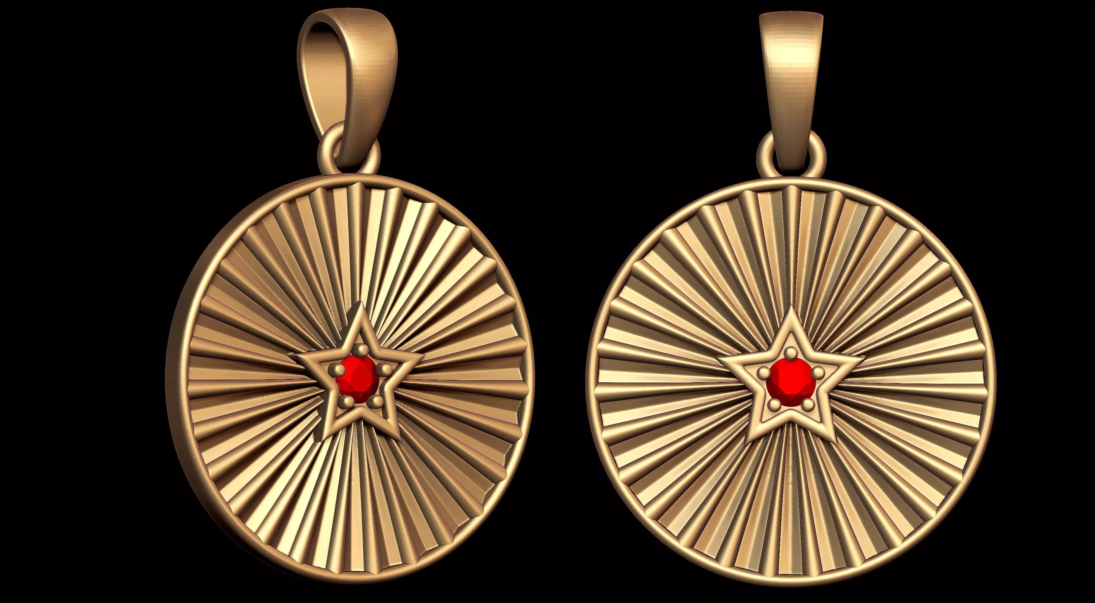  Star Medallion Pendant  3D print model_0