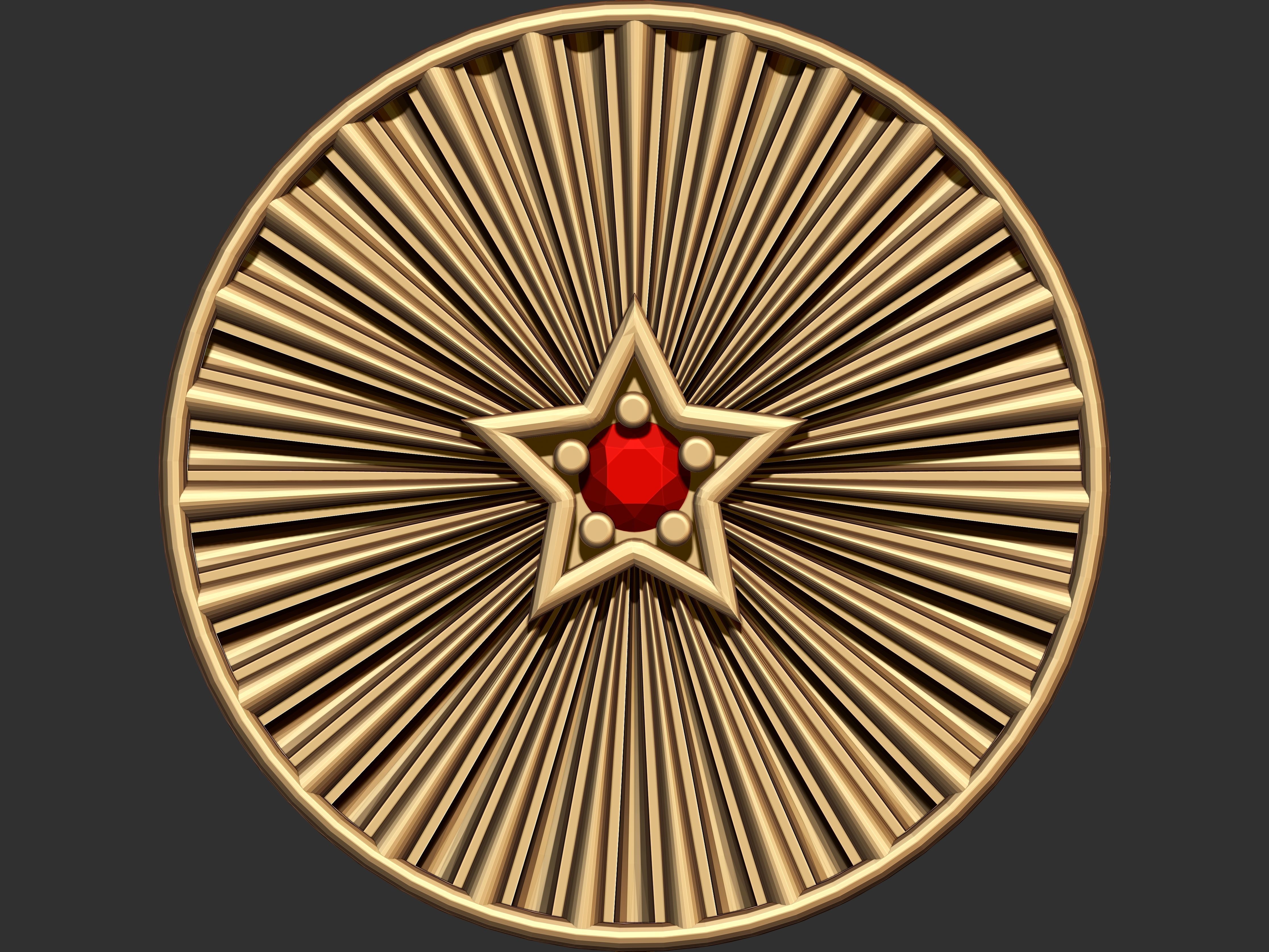  Star Medallion Pendant  3D print model_1