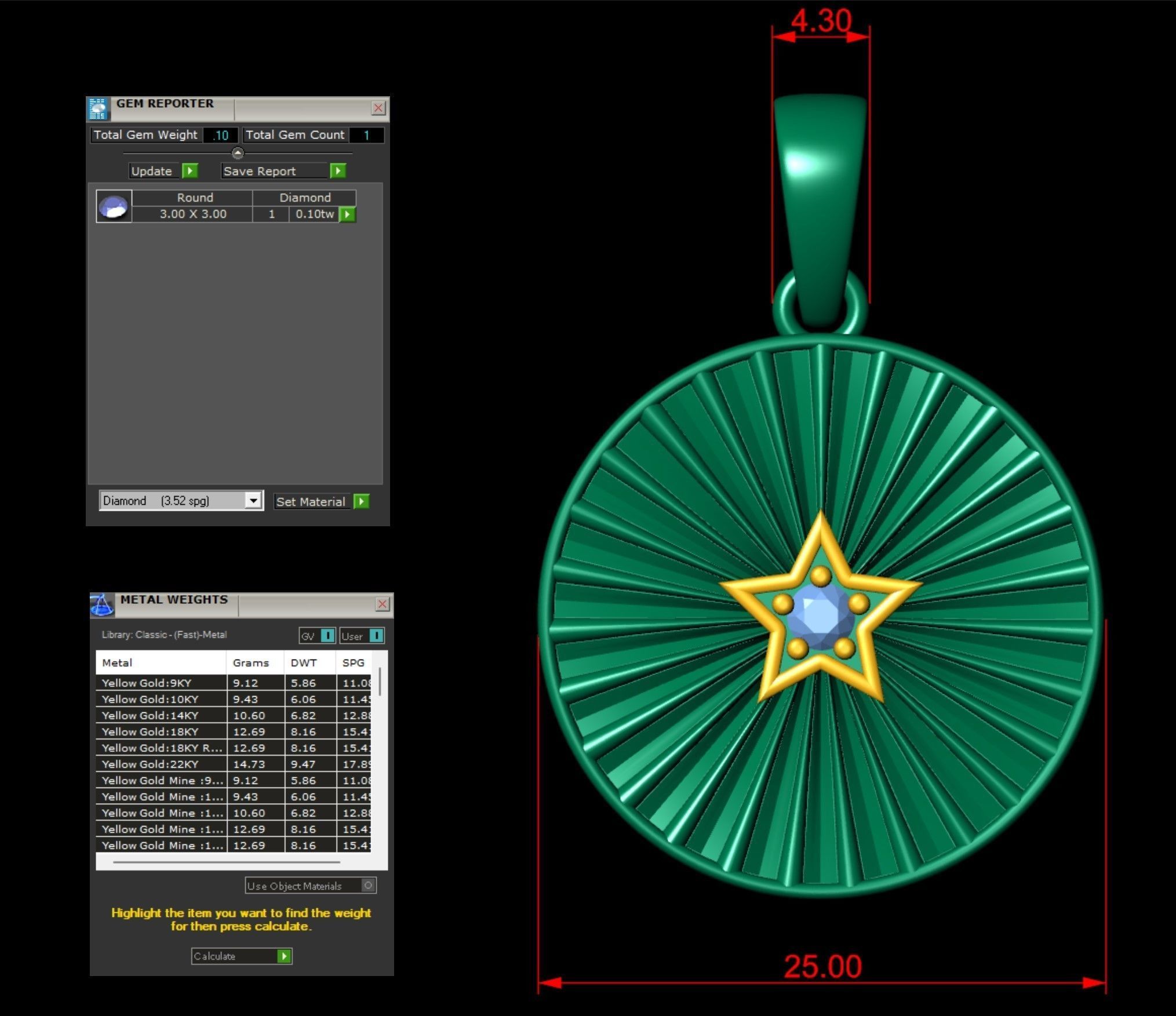  Star Medallion Pendant  3D print model_5