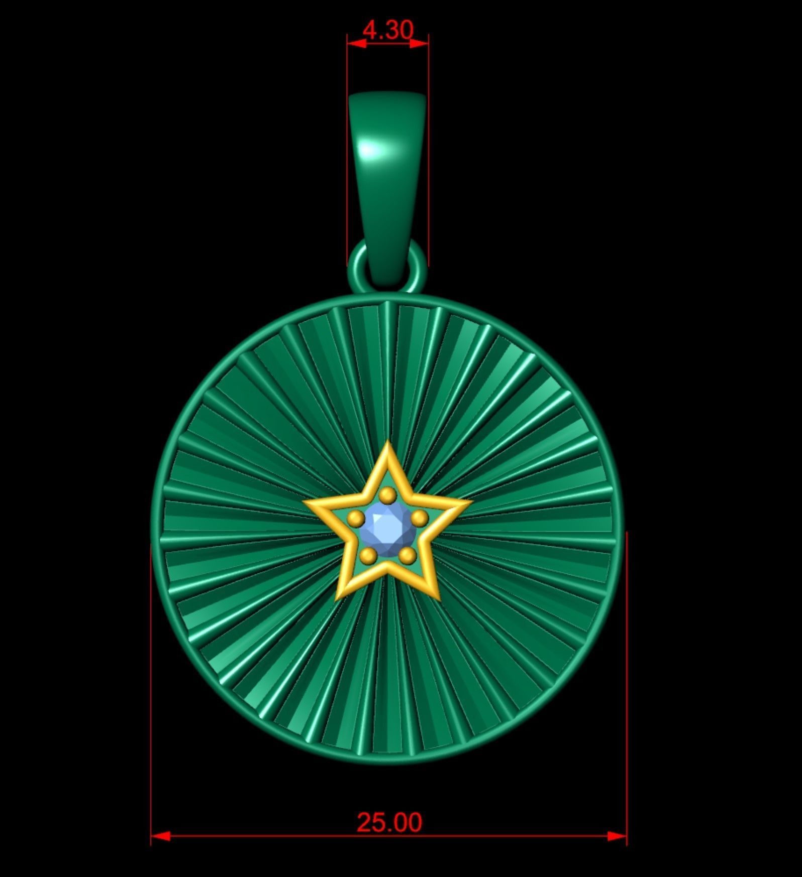  Star Medallion Pendant  3D print model_6