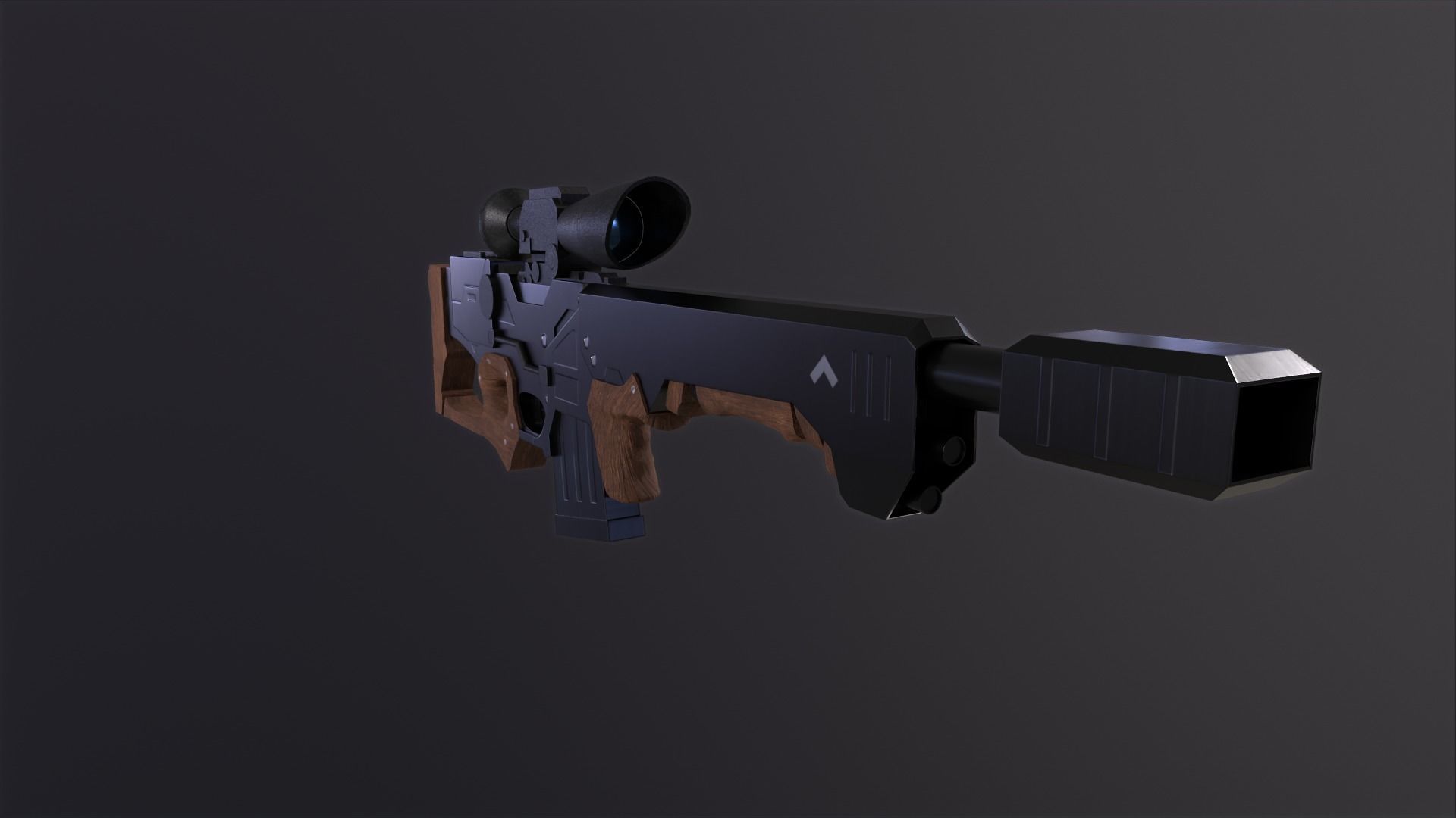 Sniper Rifle Low-poly 3D model_12
