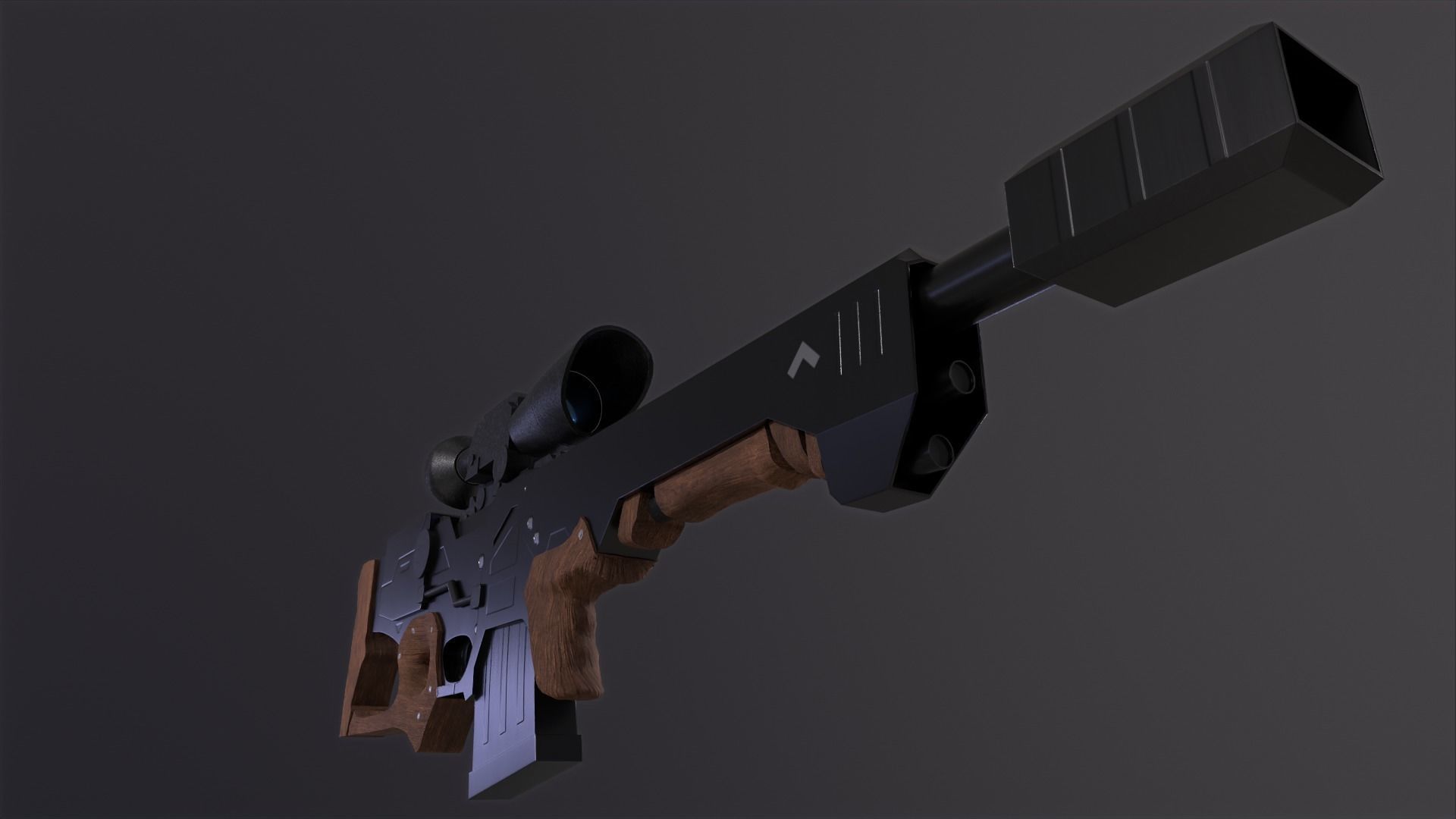 Sniper Rifle Low-poly 3D model_14