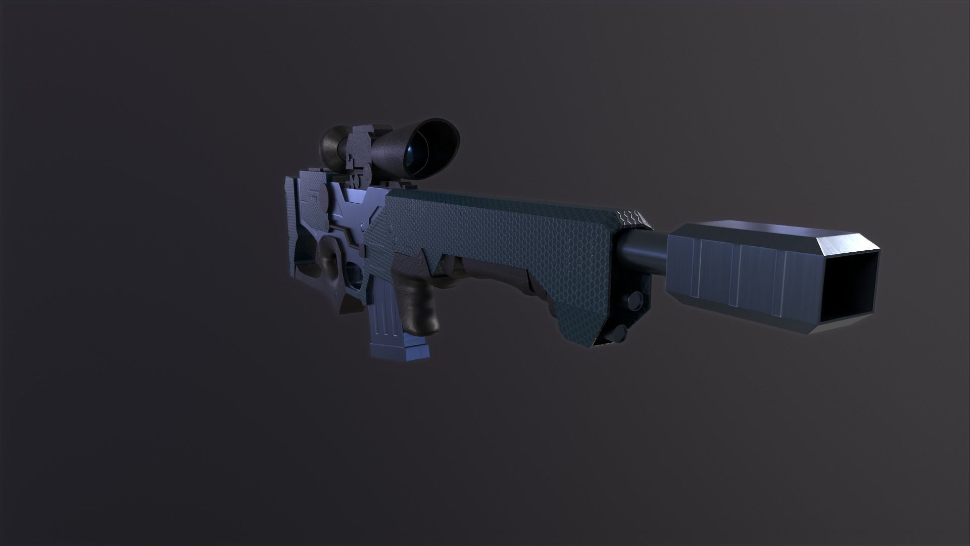 Sniper Rifle Low-poly 3D model_33