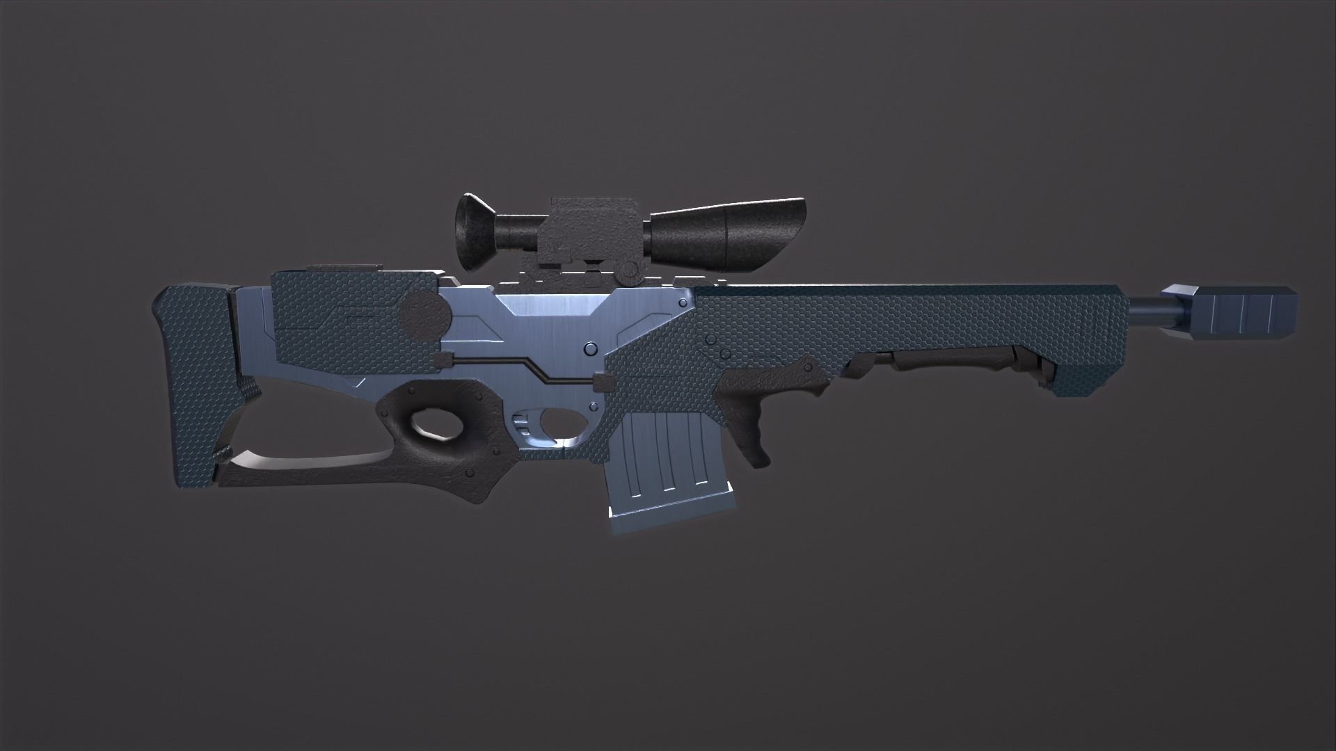 Sniper Rifle Low-poly 3D model_32