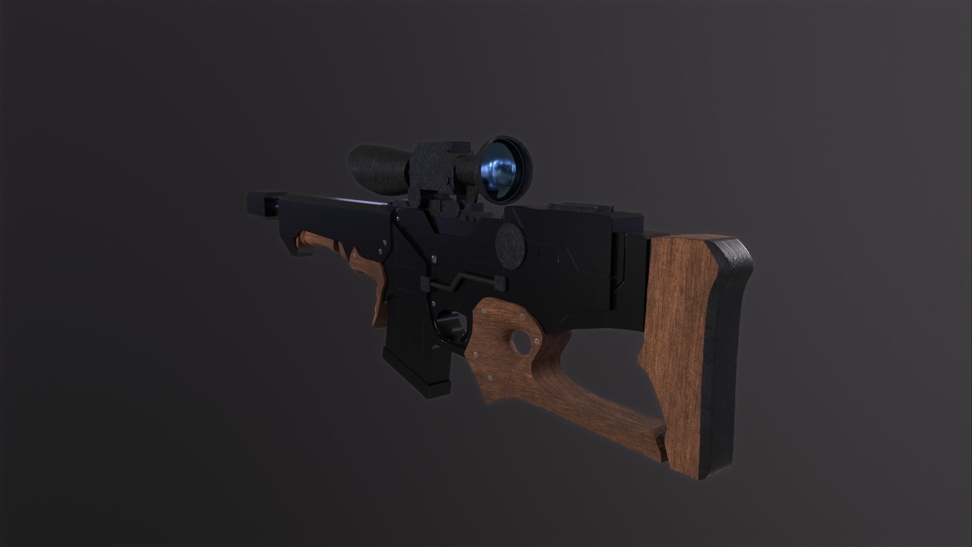 Sniper Rifle Low-poly 3D model_9