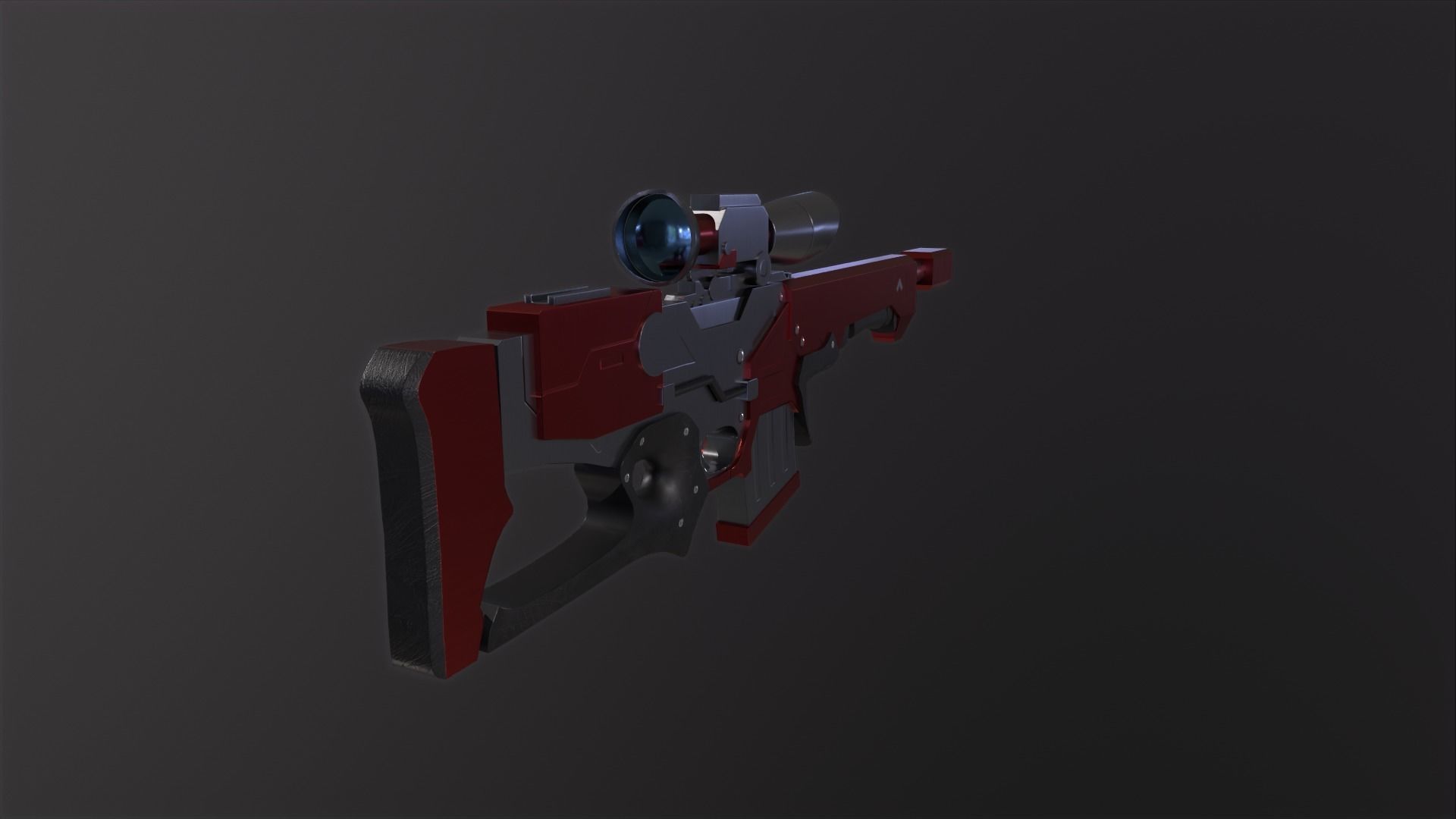 Sniper Rifle Low-poly 3D model_24