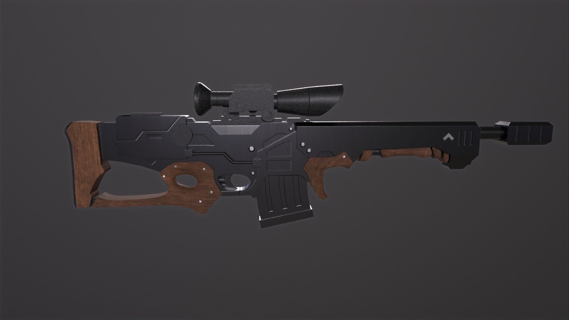 Sniper Rifle Low-poly 3D model_11