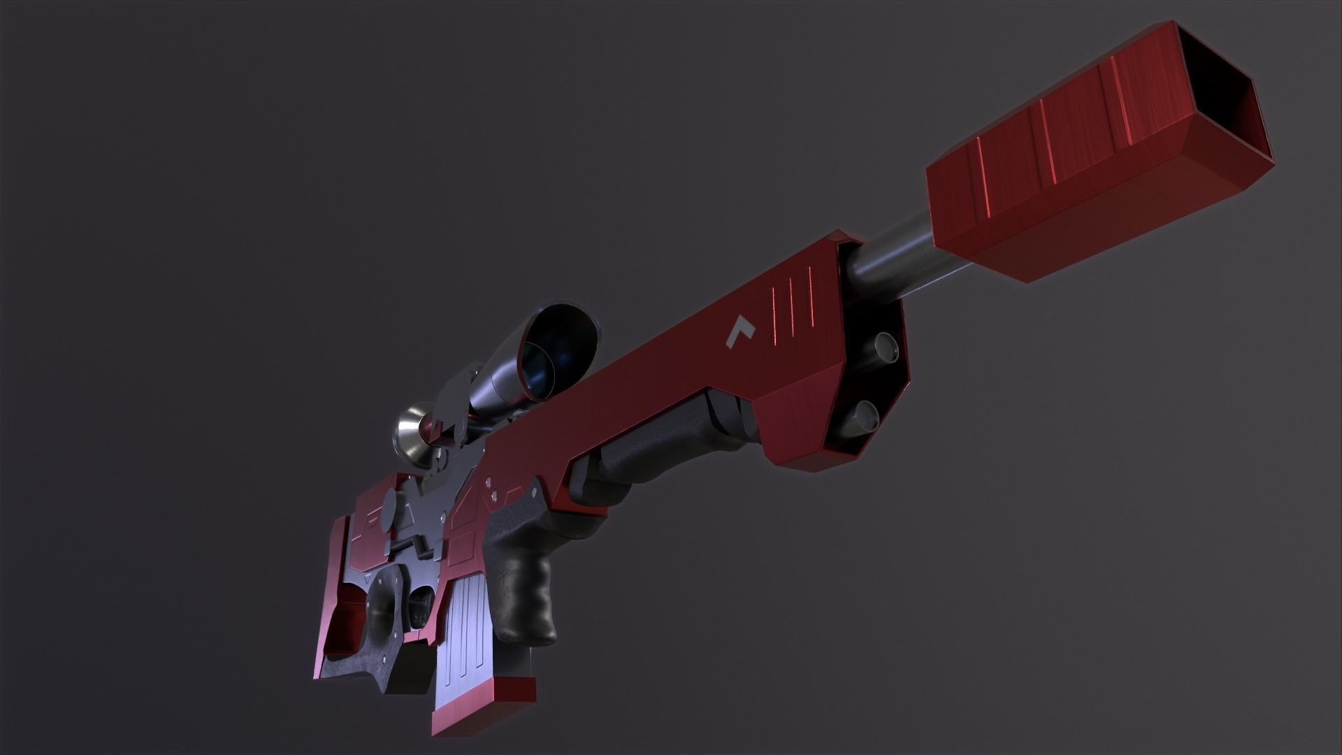 Sniper Rifle Low-poly 3D model_28