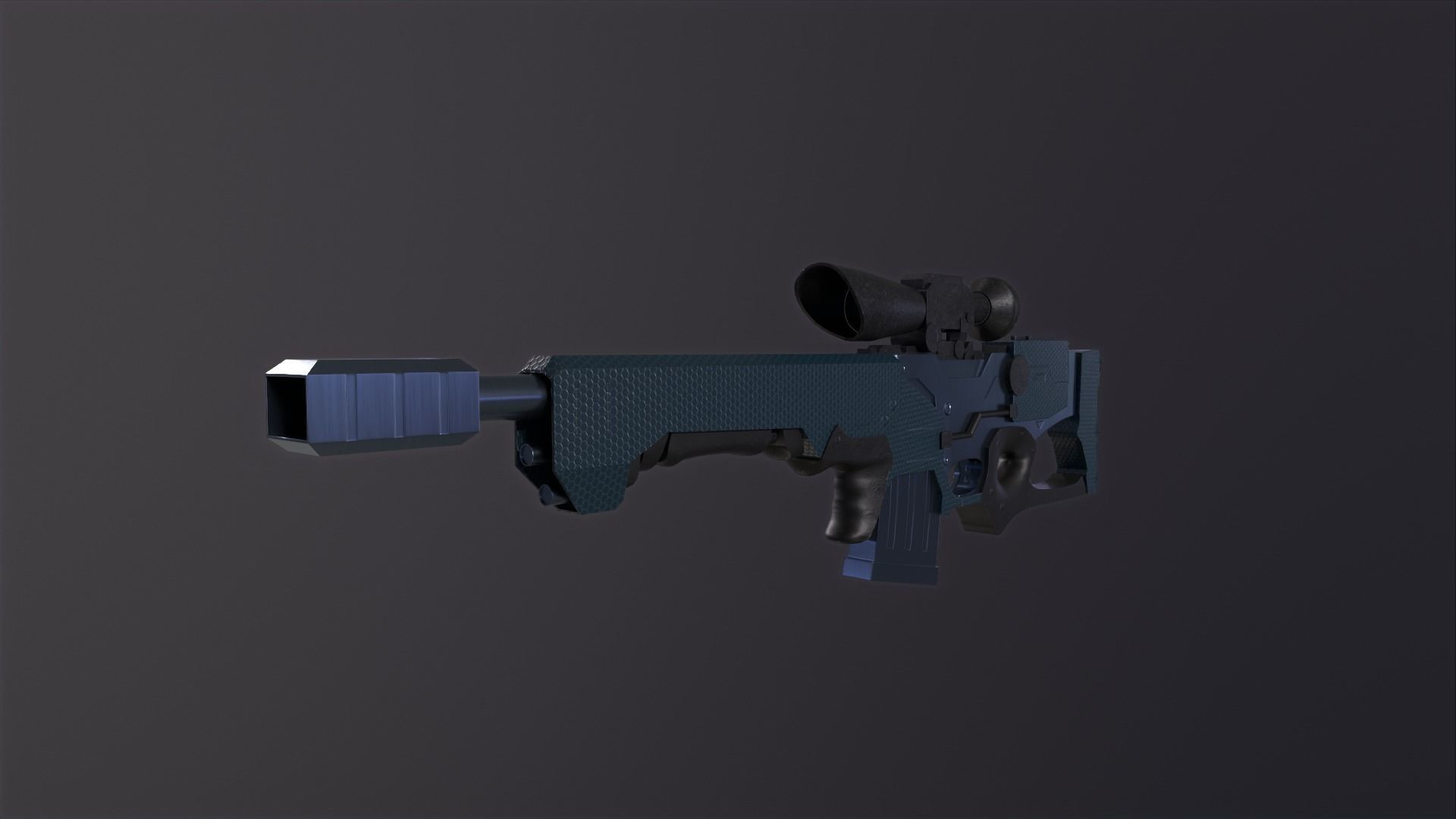 Sniper Rifle Low-poly 3D model_7