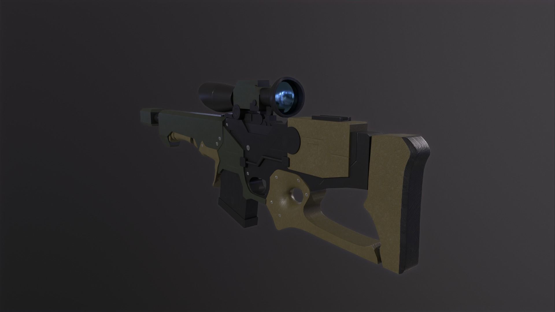 Sniper Rifle Low-poly 3D model_16