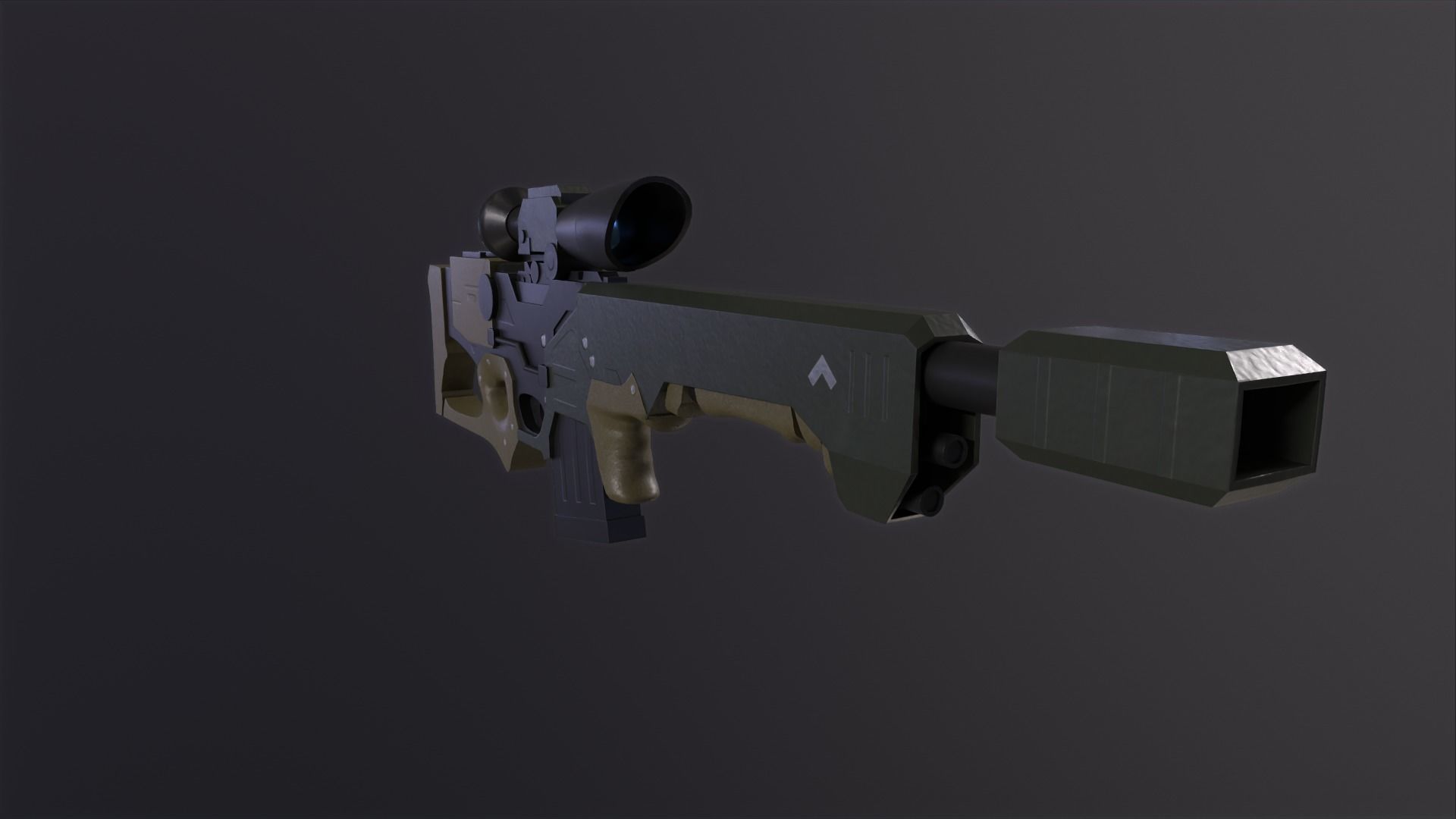 Sniper Rifle Low-poly 3D model_19
