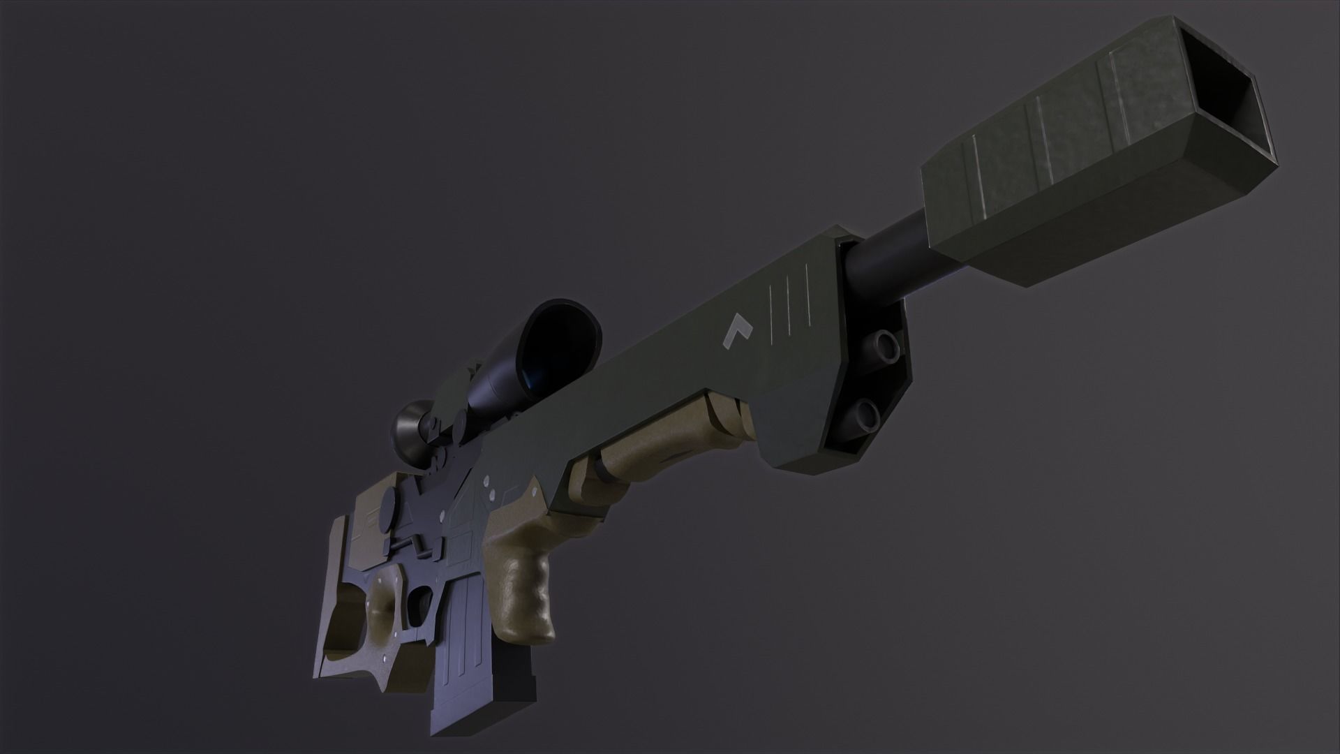 Sniper Rifle Low-poly 3D model_21