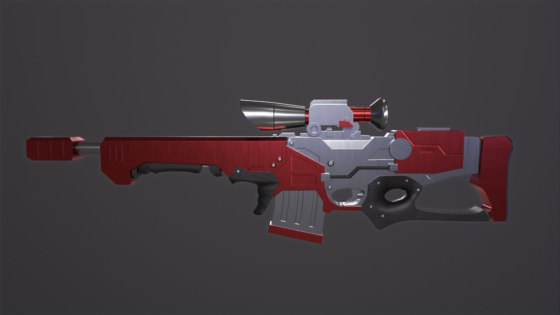 Sniper Rifle Low-poly 3D model_22