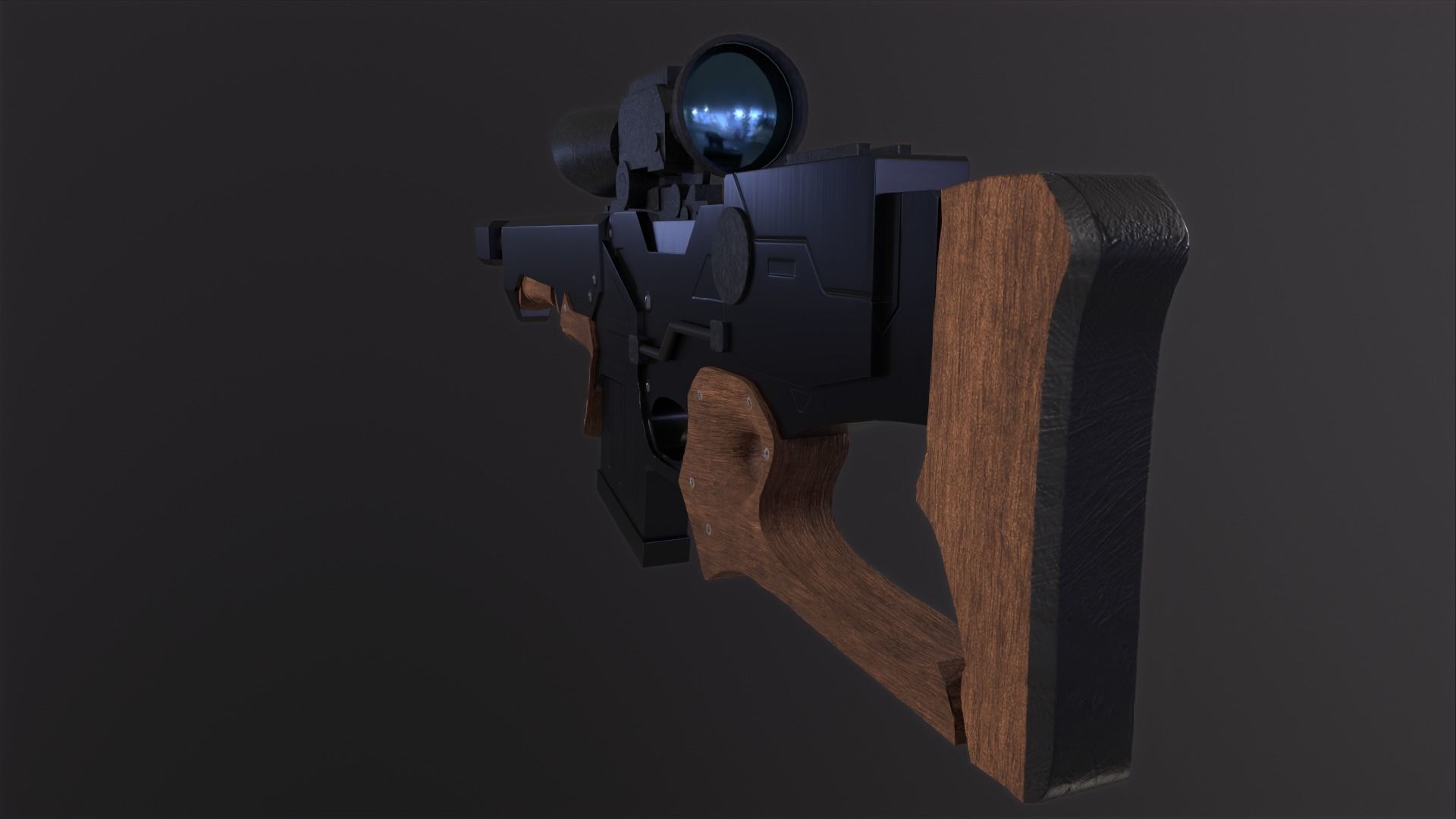 Sniper Rifle Low-poly 3D model_13