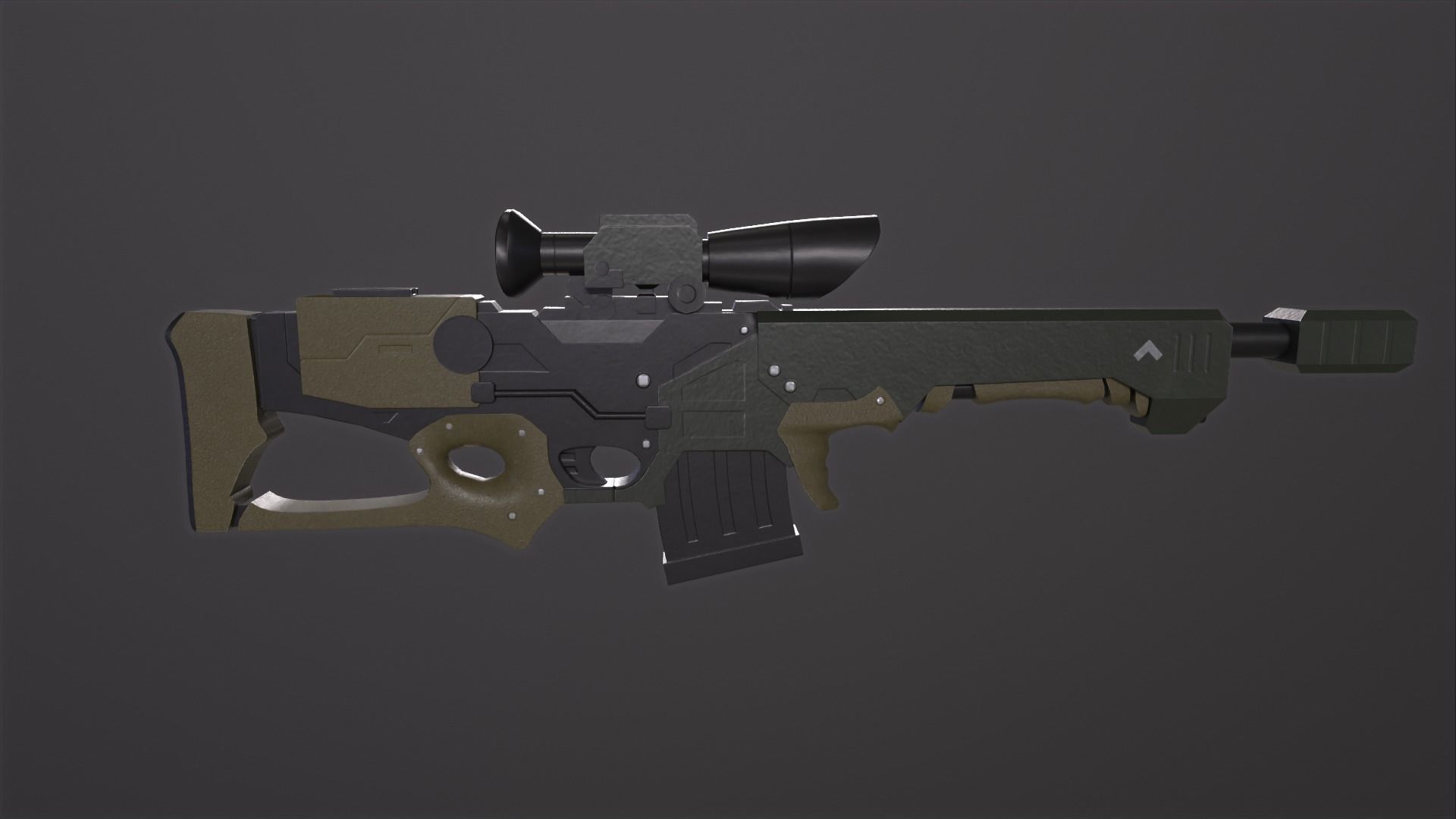 Sniper Rifle Low-poly 3D model_18