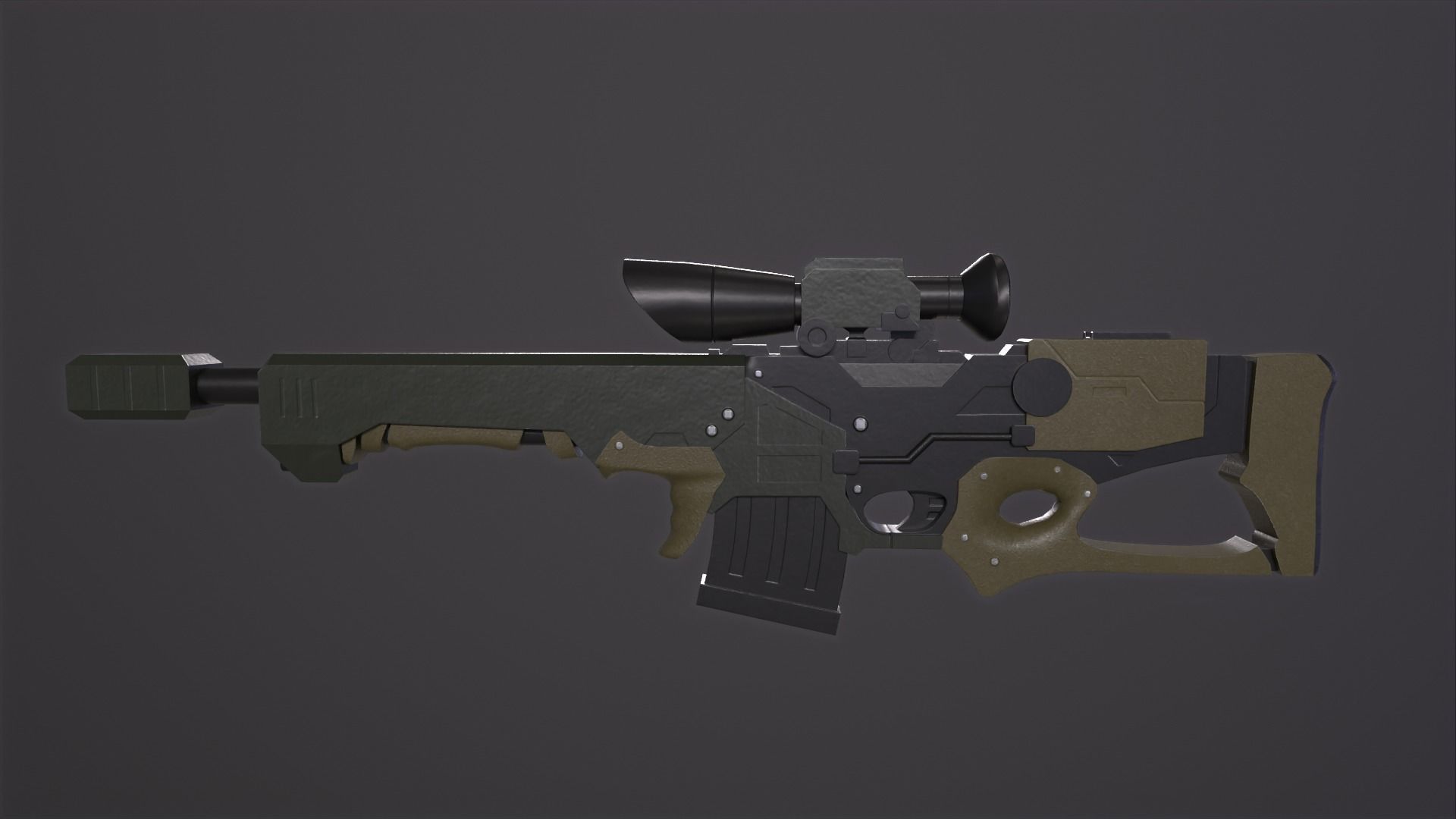 Sniper Rifle Low-poly 3D model_15
