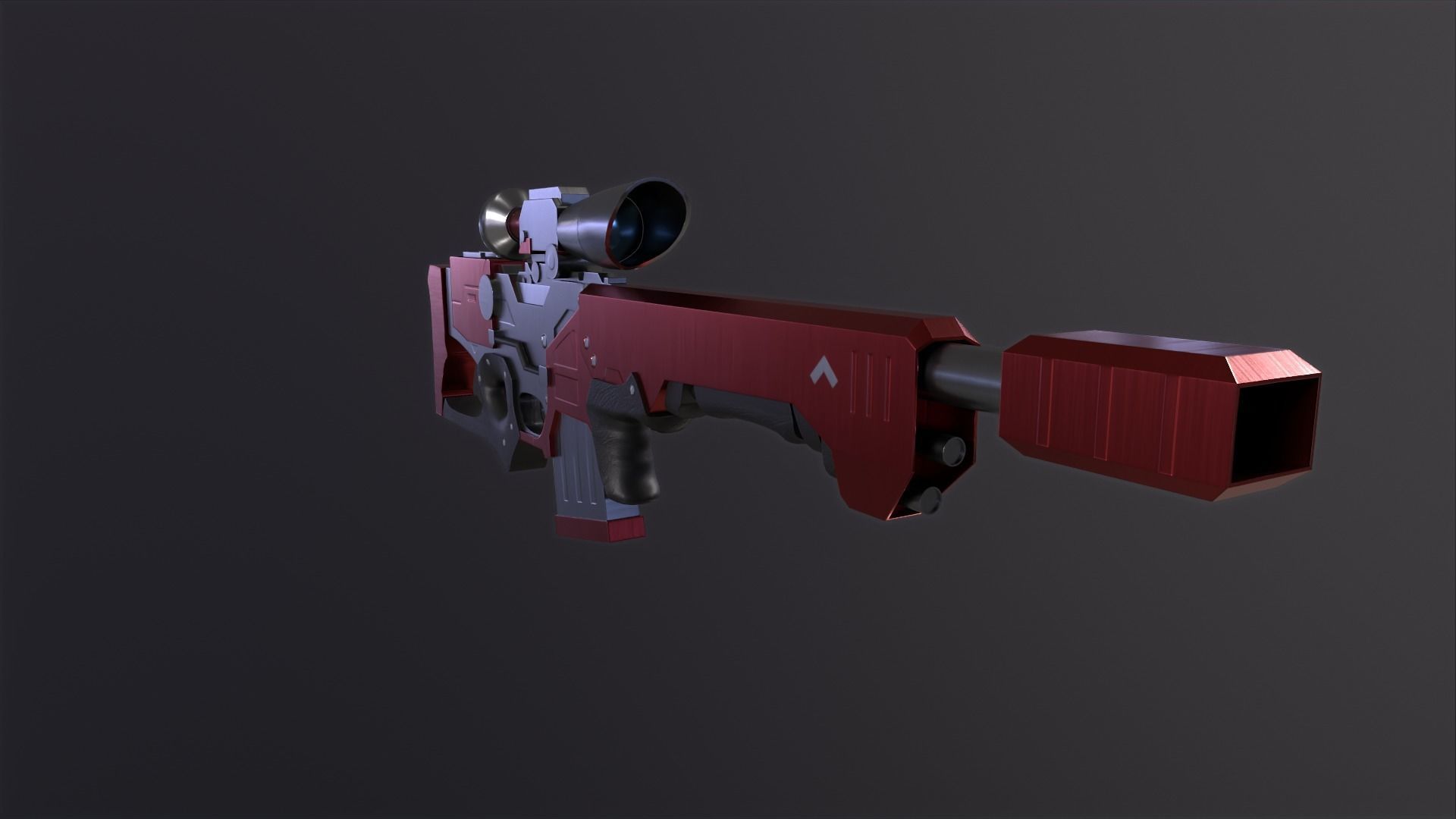 Sniper Rifle Low-poly 3D model_26