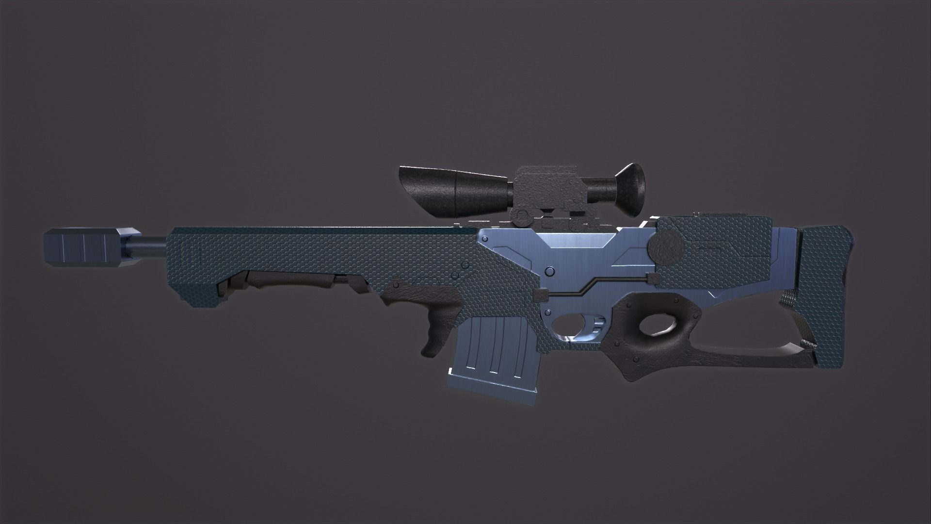 Sniper Rifle Low-poly 3D model_29