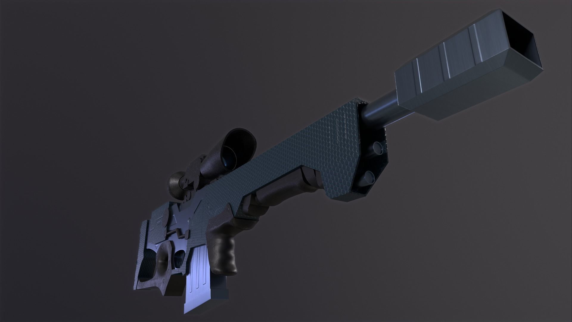 Sniper Rifle Low-poly 3D model_35