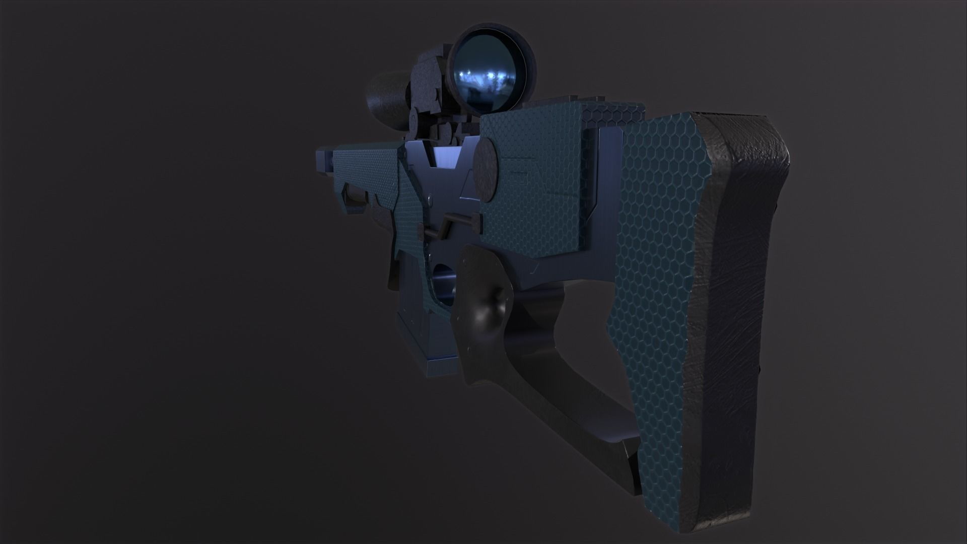 Sniper Rifle Low-poly 3D model_34