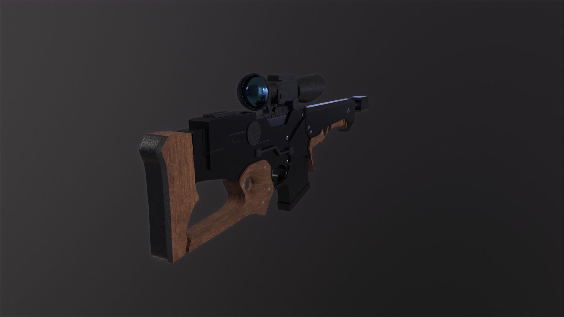 Sniper Rifle Low-poly 3D model_10