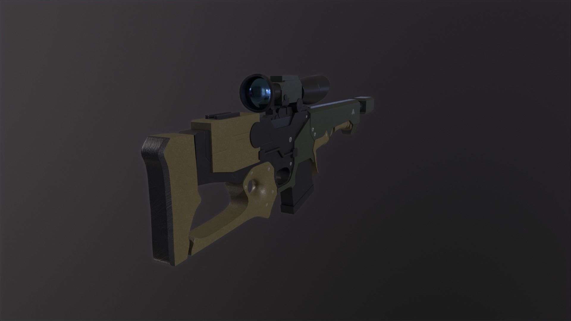 Sniper Rifle Low-poly 3D model_17