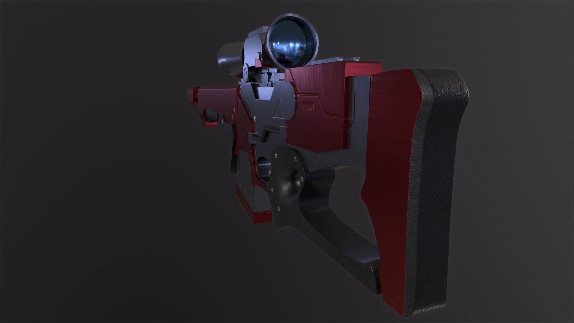 Sniper Rifle Low-poly 3D model_27