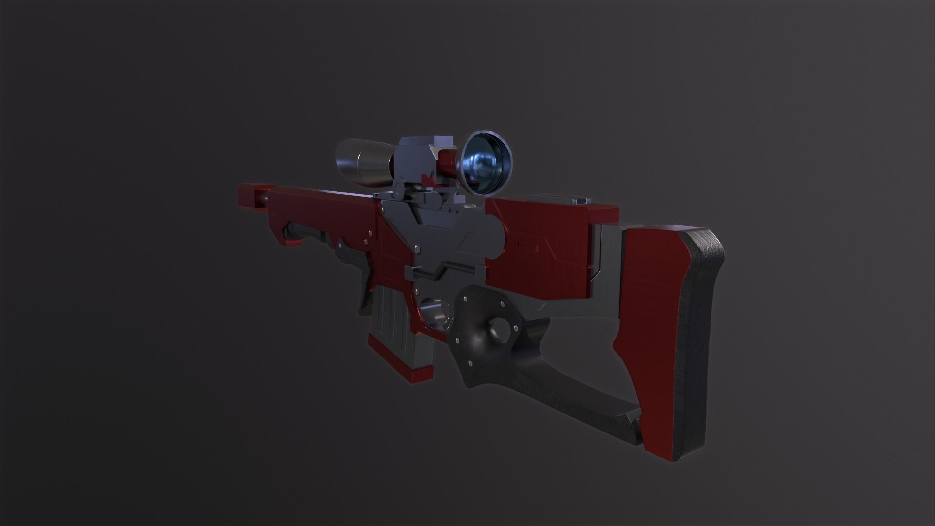 Sniper Rifle Low-poly 3D model_23