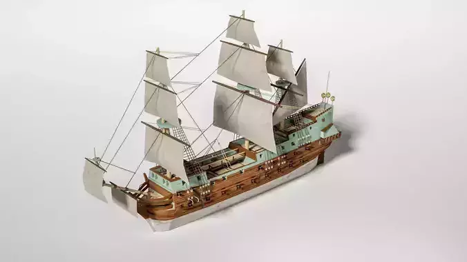 Historical German escort sail ship