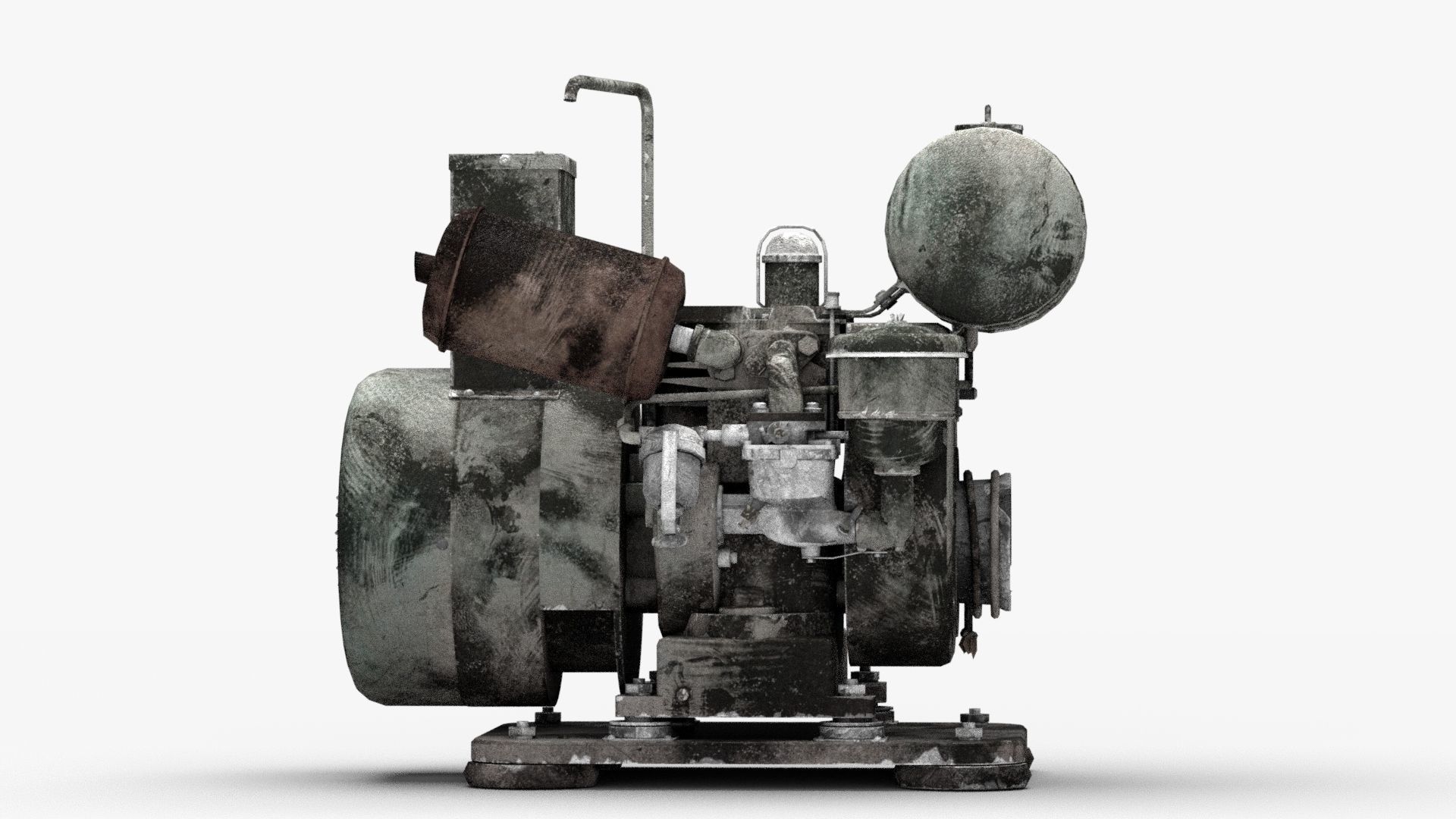 Old USSR Generator Low-poly 3D model_3