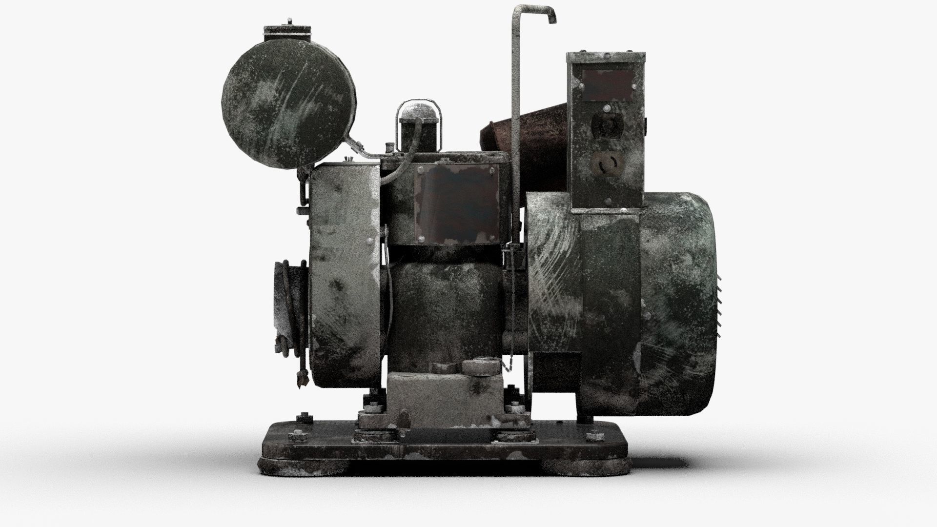 Old USSR Generator Low-poly 3D model_1