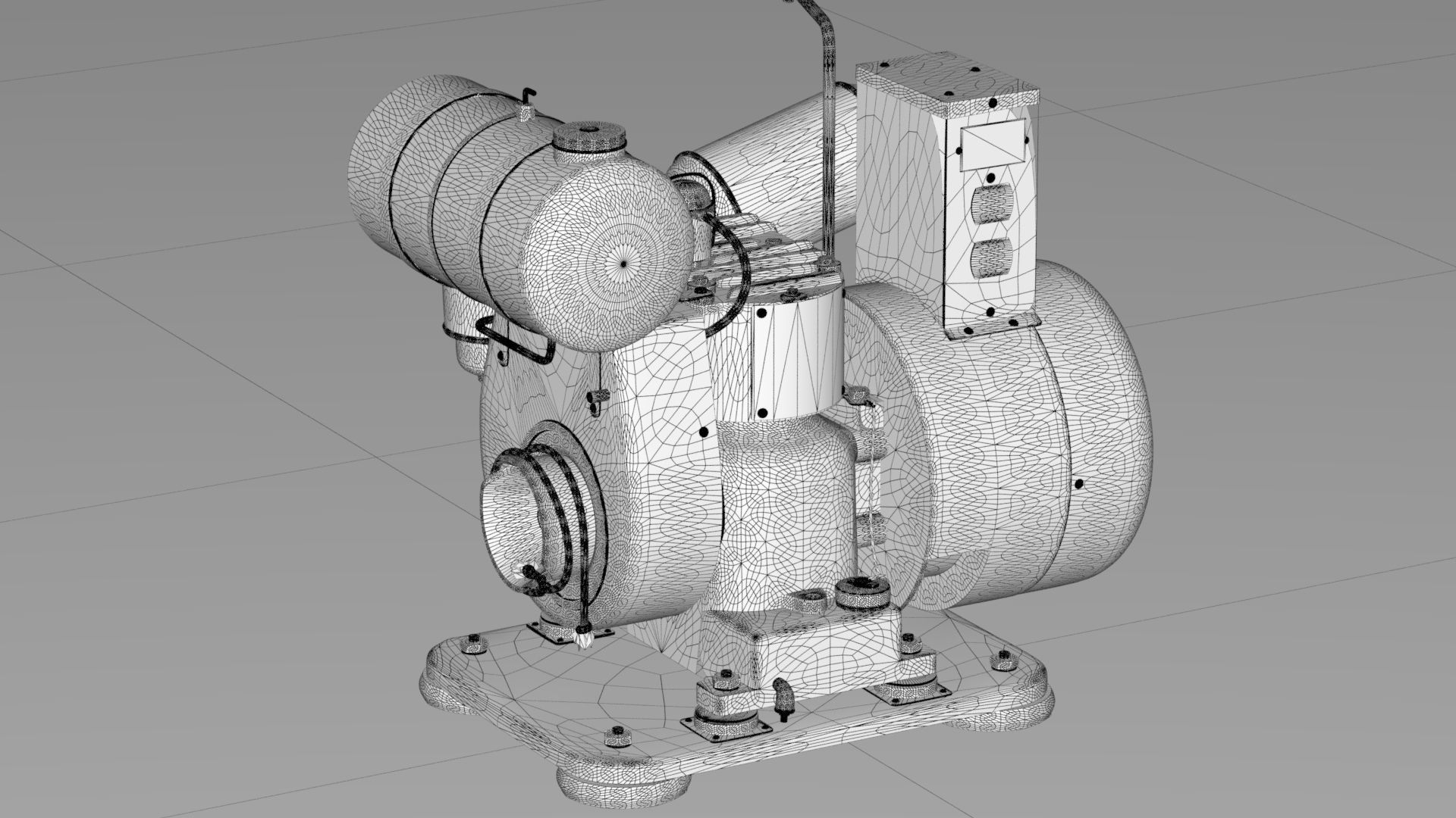 Old USSR Generator Low-poly 3D model_7
