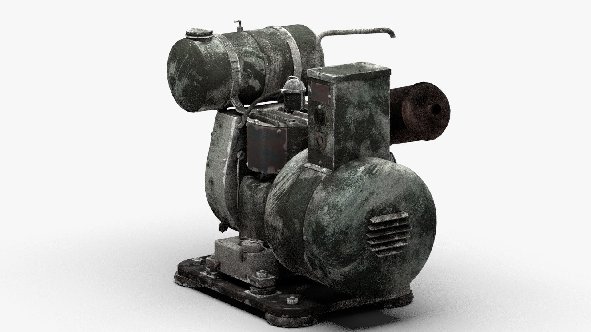 Old USSR Generator Low-poly 3D model_4