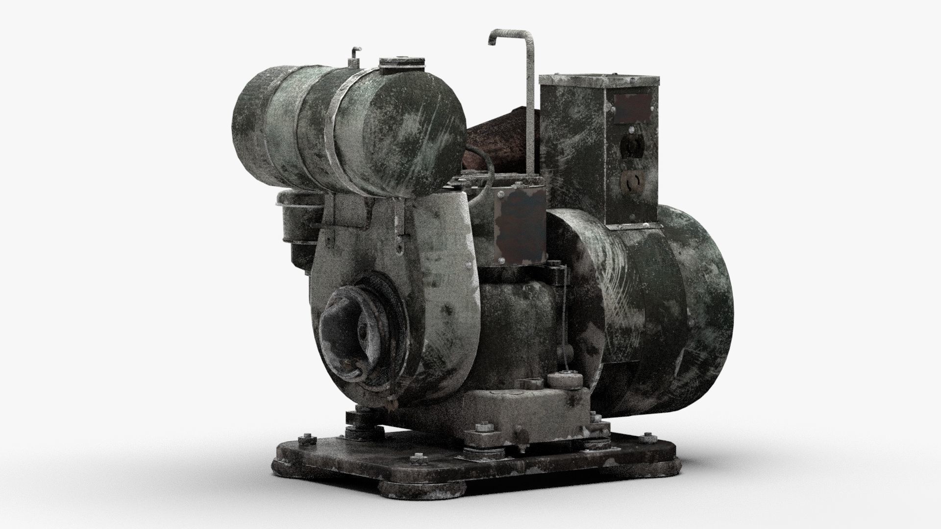 Old USSR Generator Low-poly 3D model_5