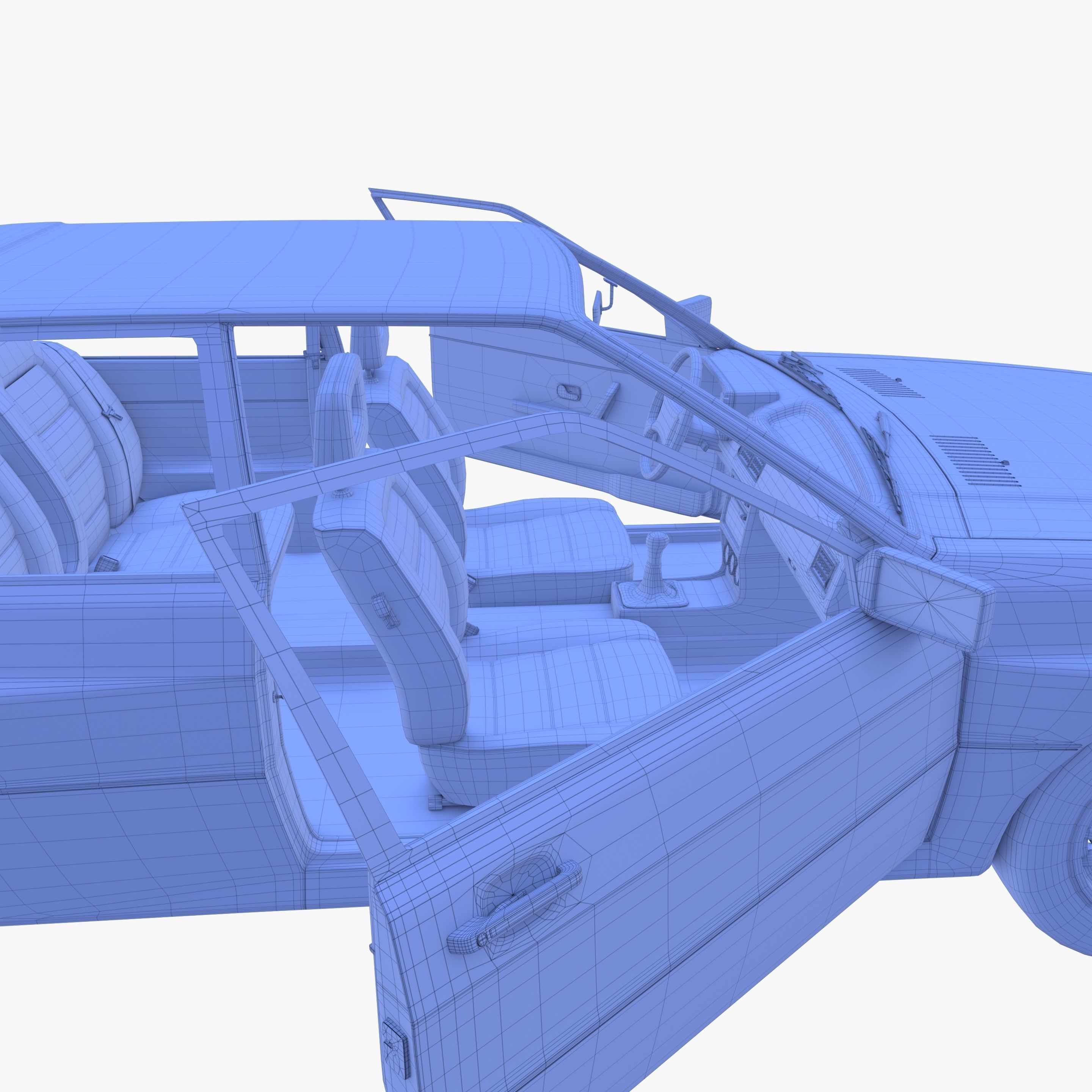 Generic 80s Coupe with interior 3D model_31